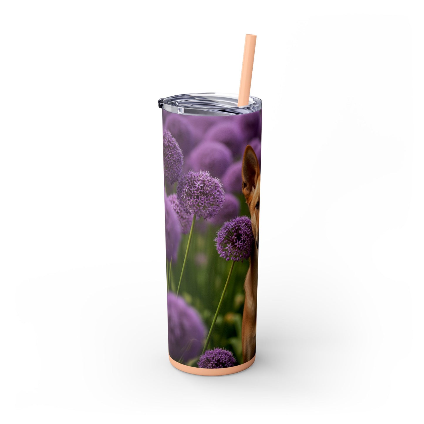 Canaan Dog Skinny Tumbler with Straw, 20oz