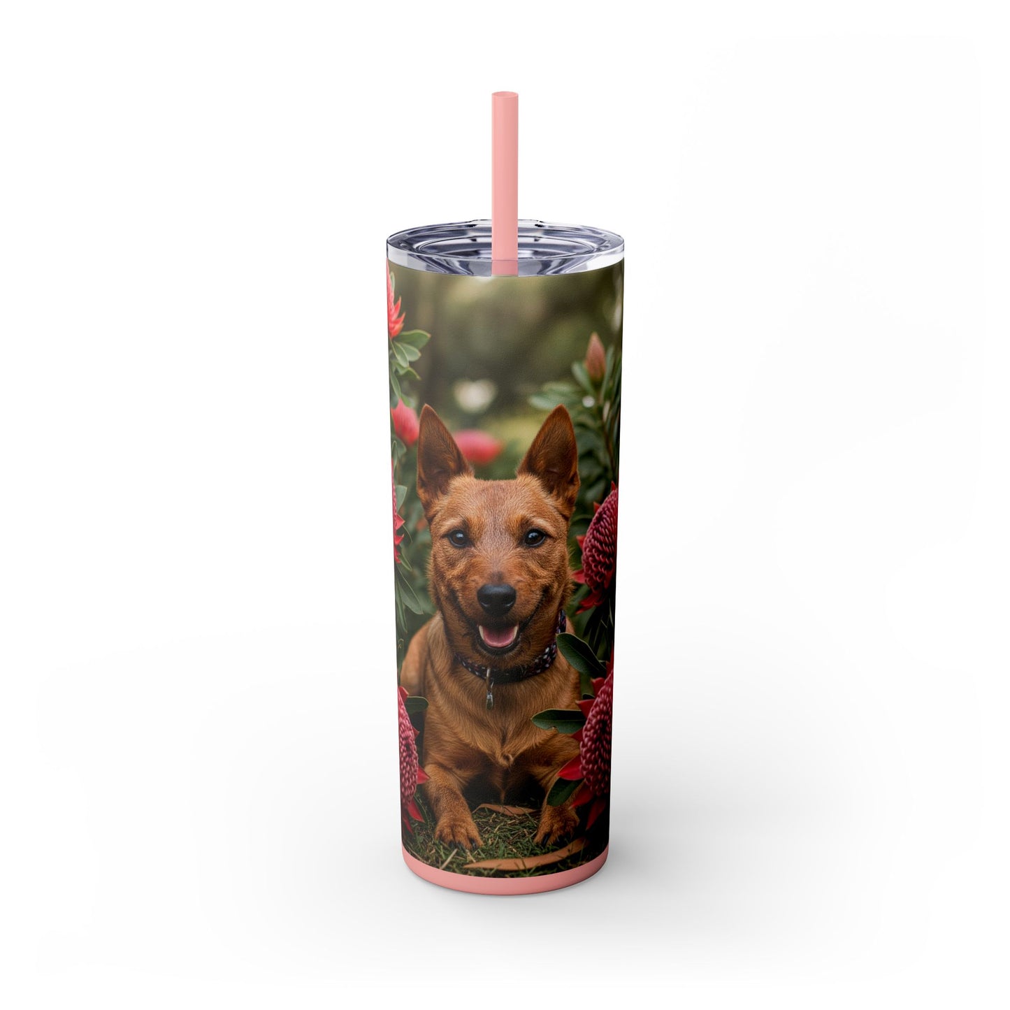 Australian Terrier Skinny Tumbler with Straw, 20oz