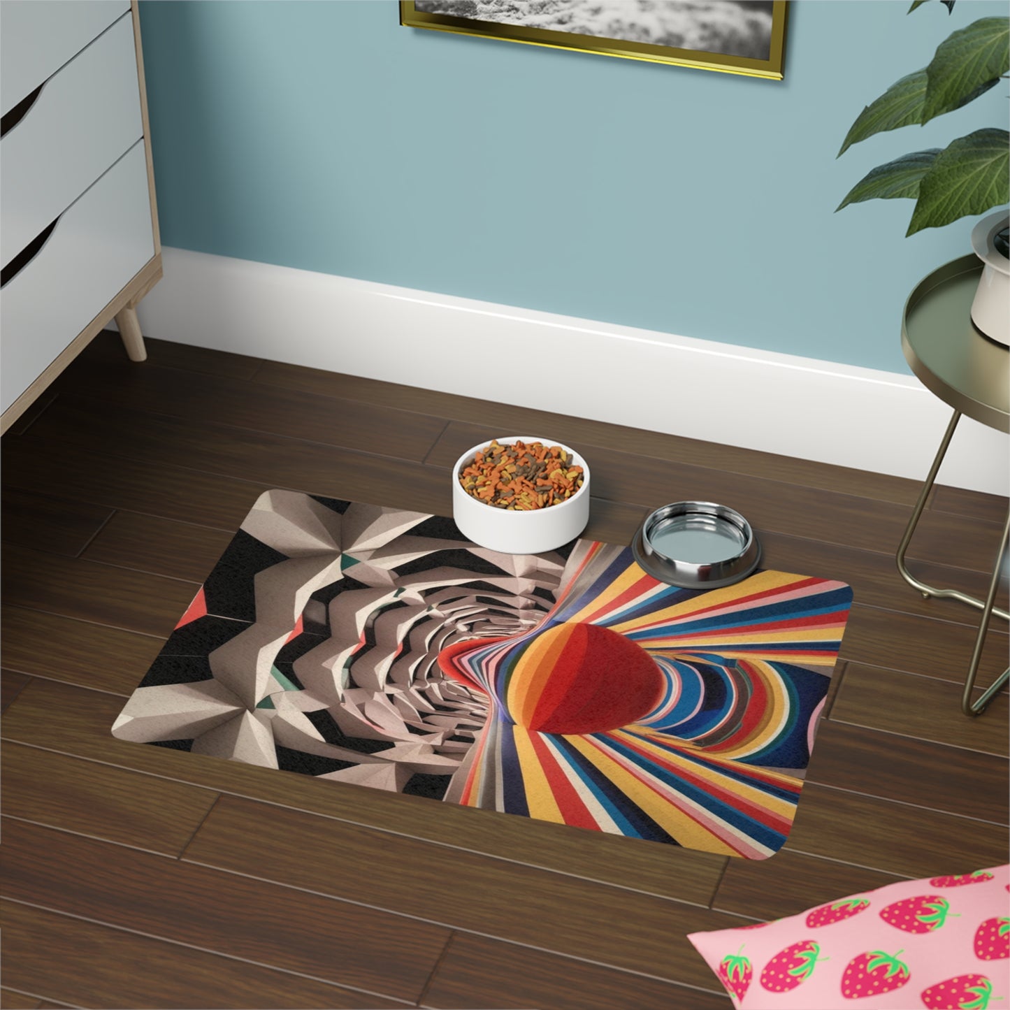 Pet Food Mat (12x18) - Optical Illusion