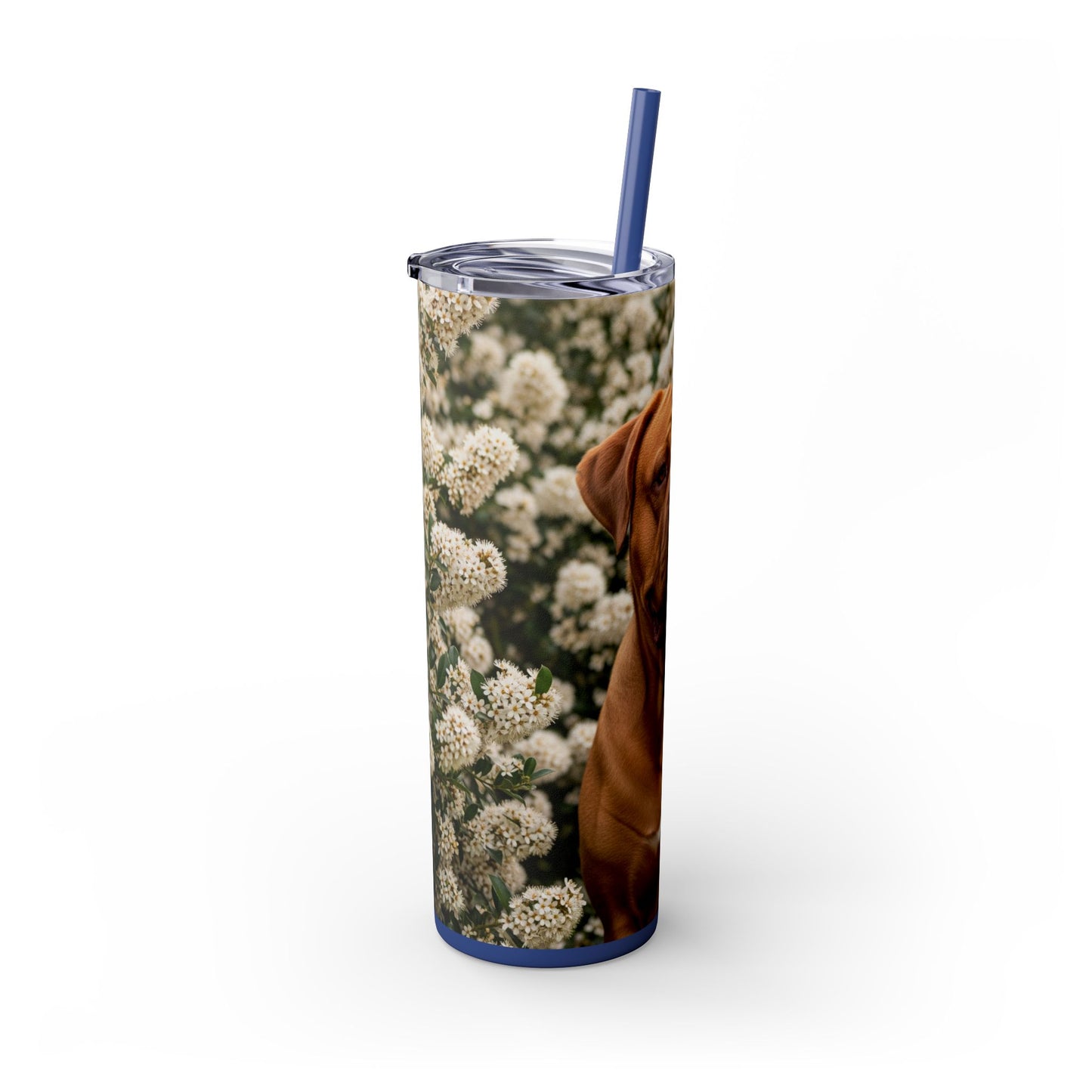 Dogue de Bordeaux Skinny Tumbler with Straw, 20oz
