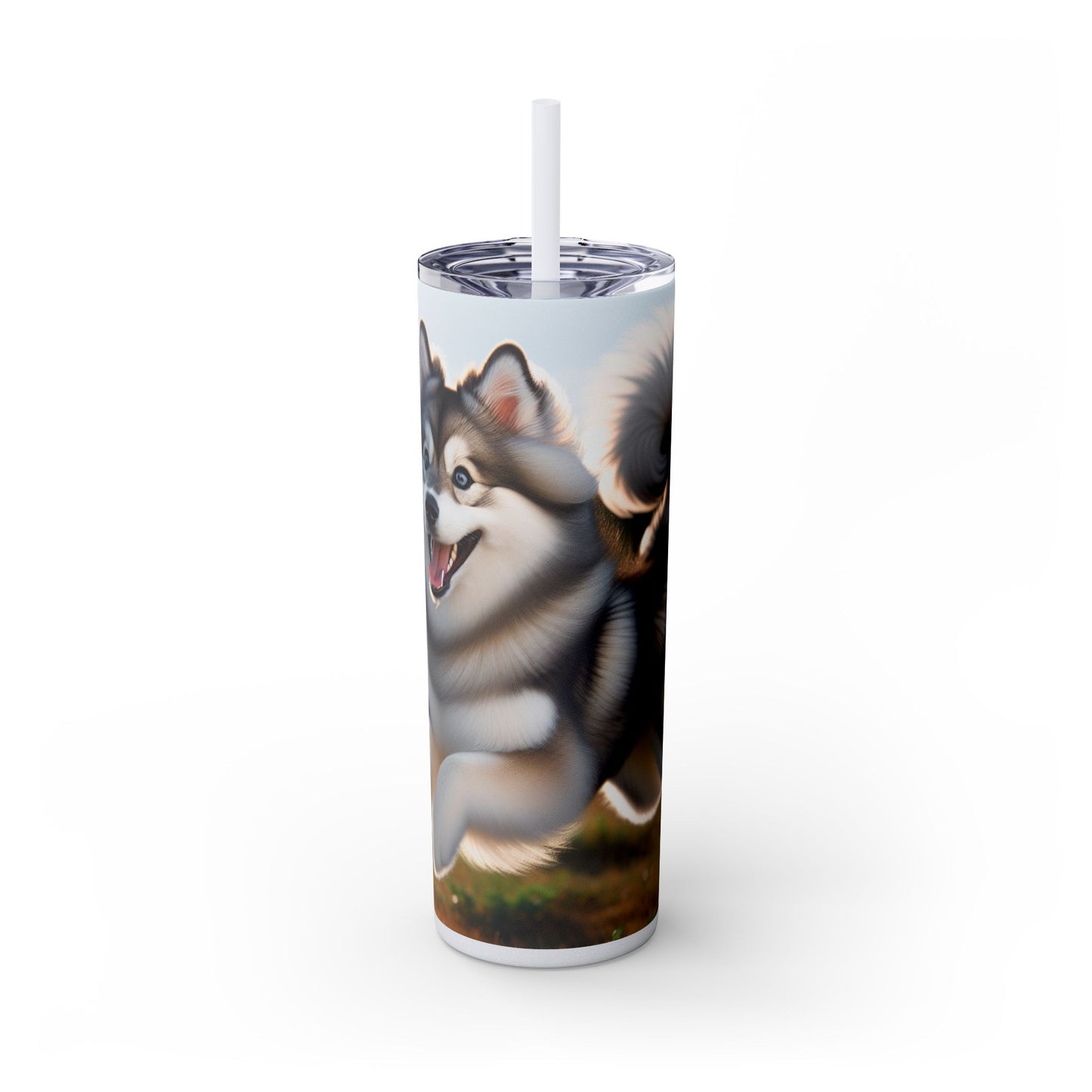 Alaskan Klee Kai Skinny Tumbler with Straw, 20oz