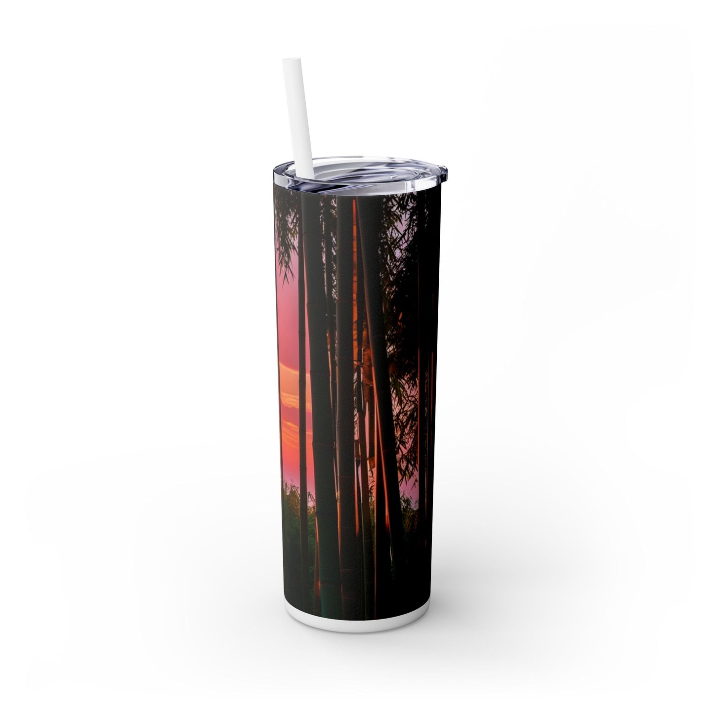 Bamboo Forest Sunrise Skinny Tumbler with Straw, 20oz