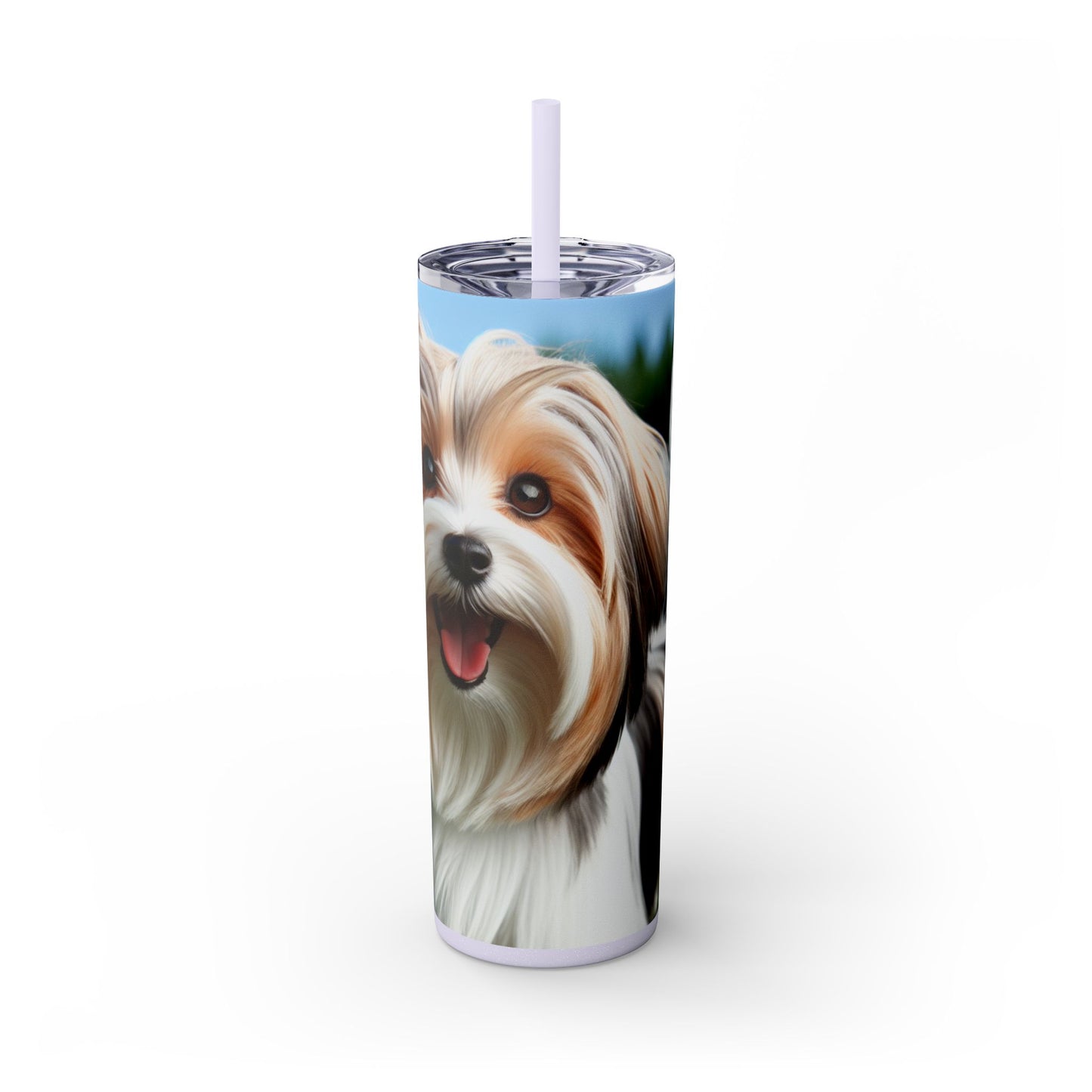 Biewer Terrier Tumbler with Straw, 20oz
