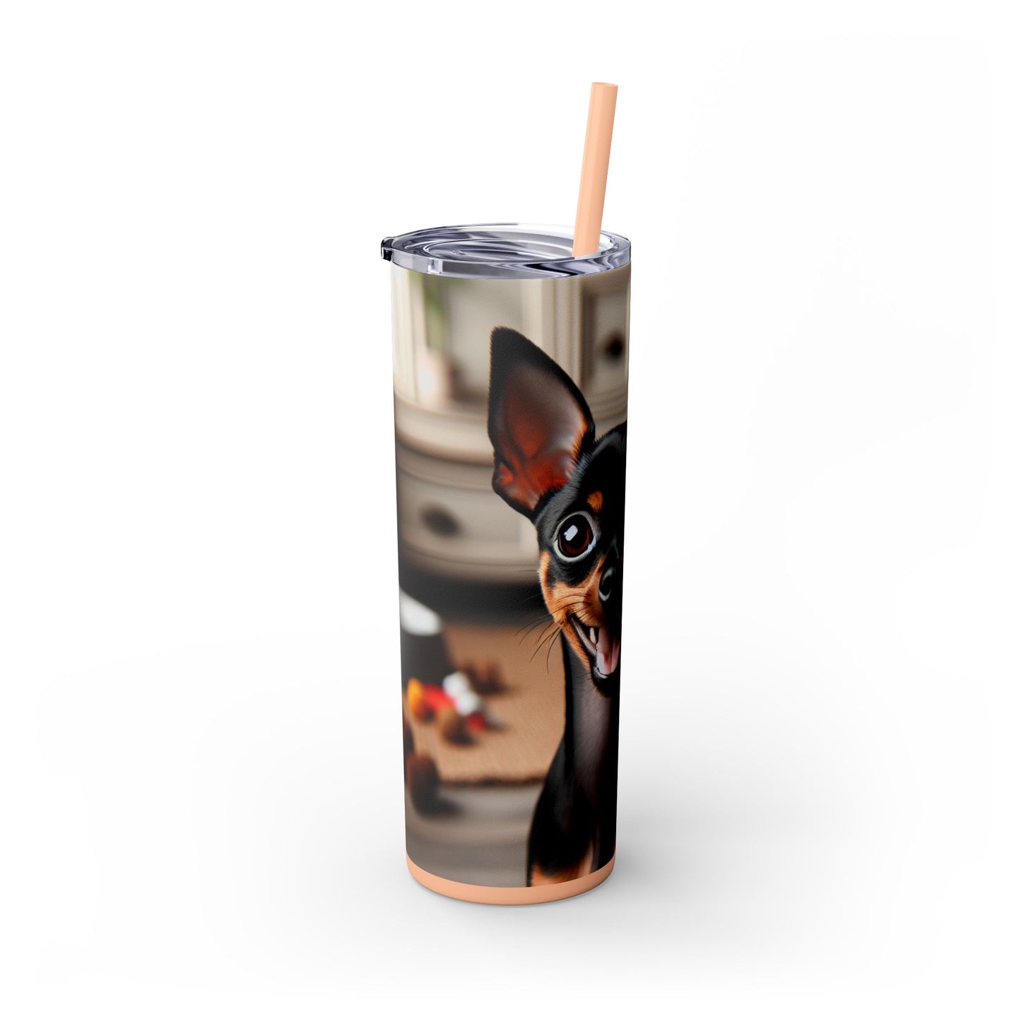 English Toy Terrier Tumbler with Straw, 20oz