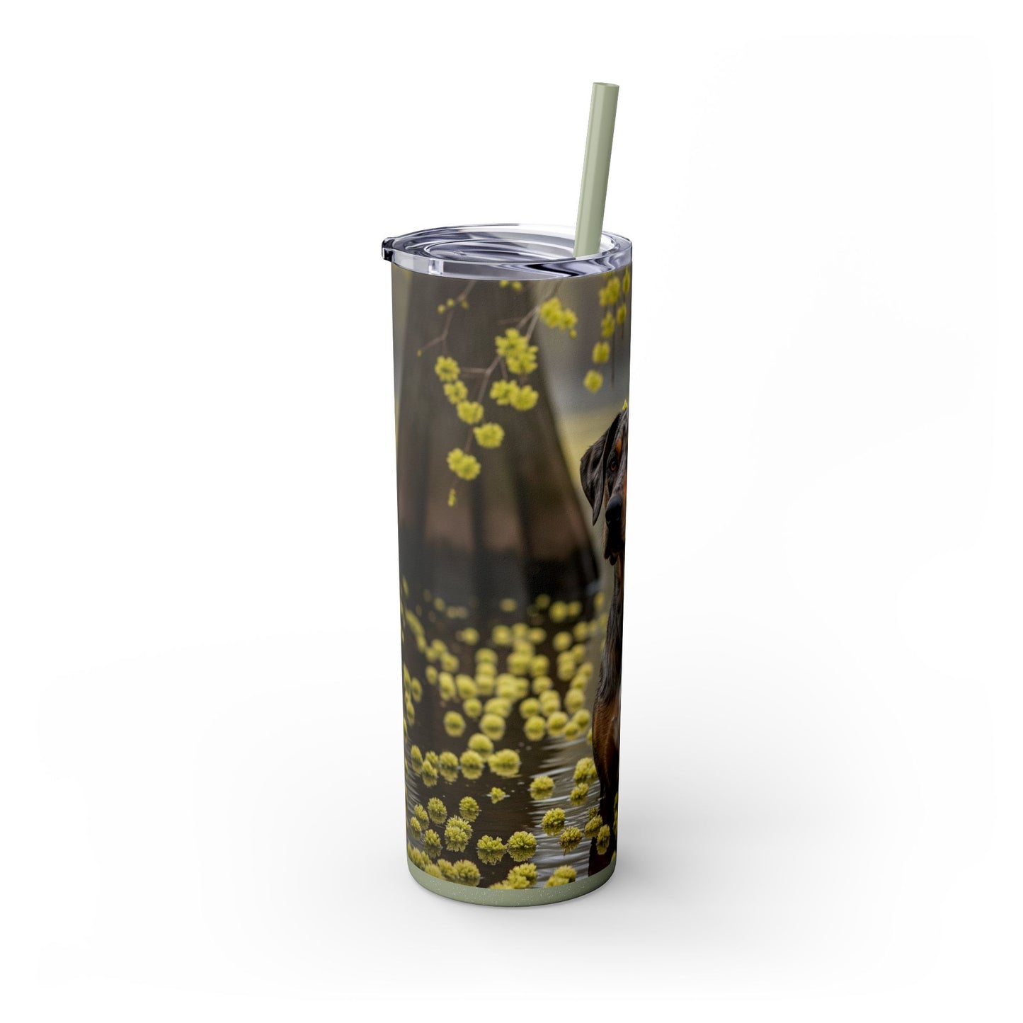 Catahoula Leopard Dog Skinny Tumbler with Straw, 20oz
