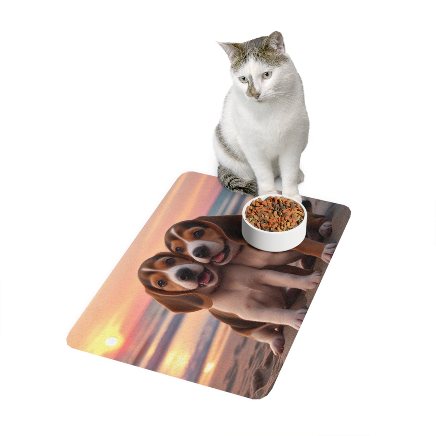 Pet Food Mat (12x18) - Beagle Love