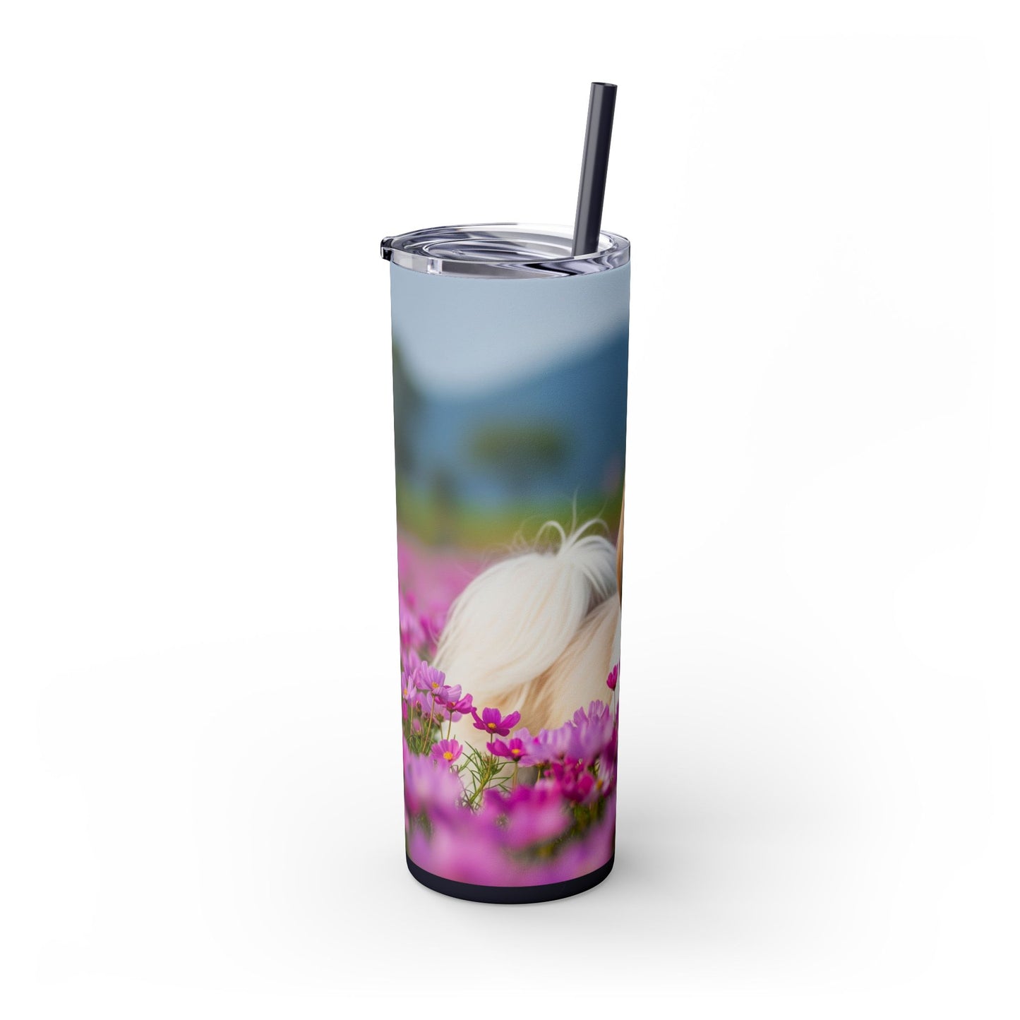Shih Tzu Skinny Tumbler with Straw, 20oz