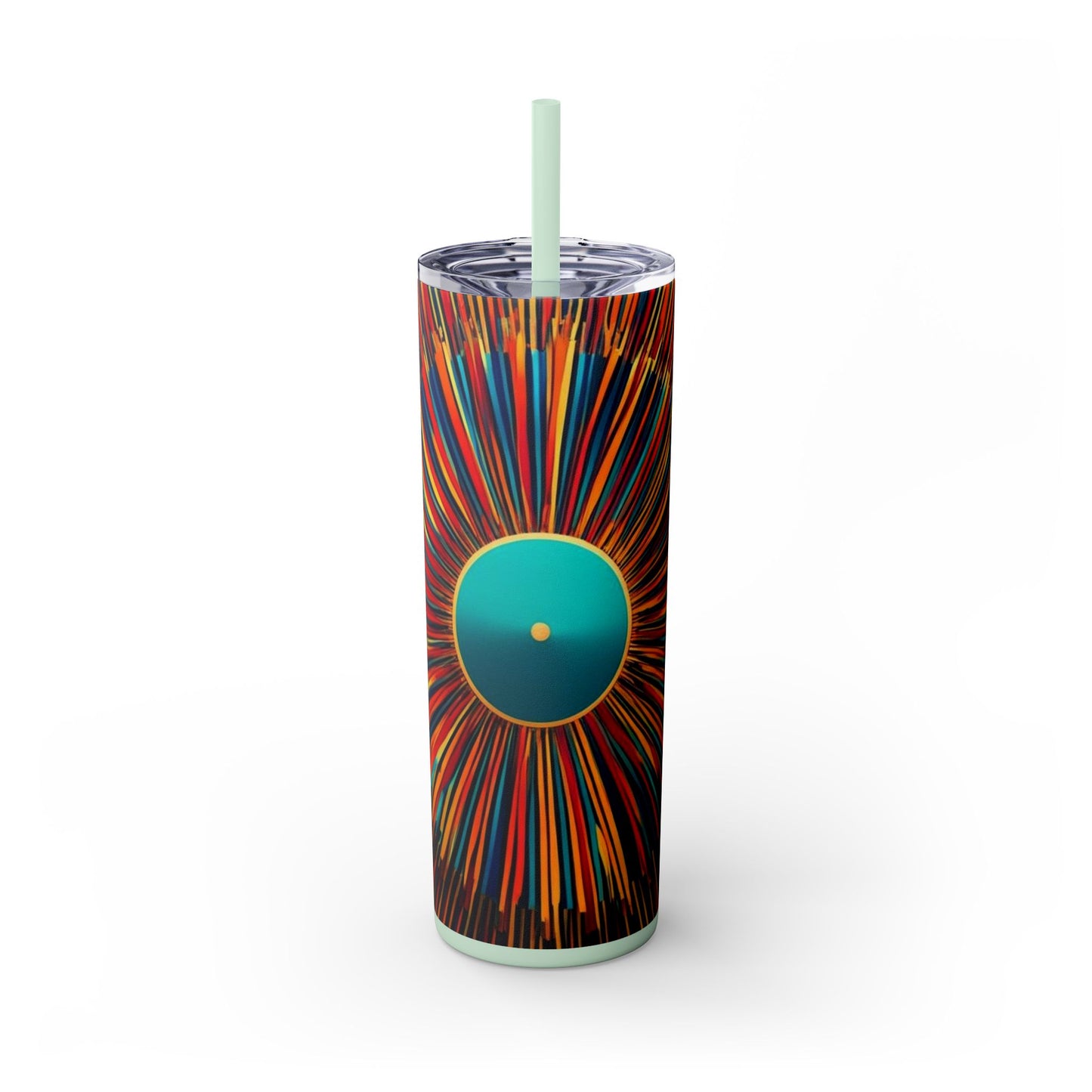 Optical Illusion Skinny Tumbler with Straw, 20oz