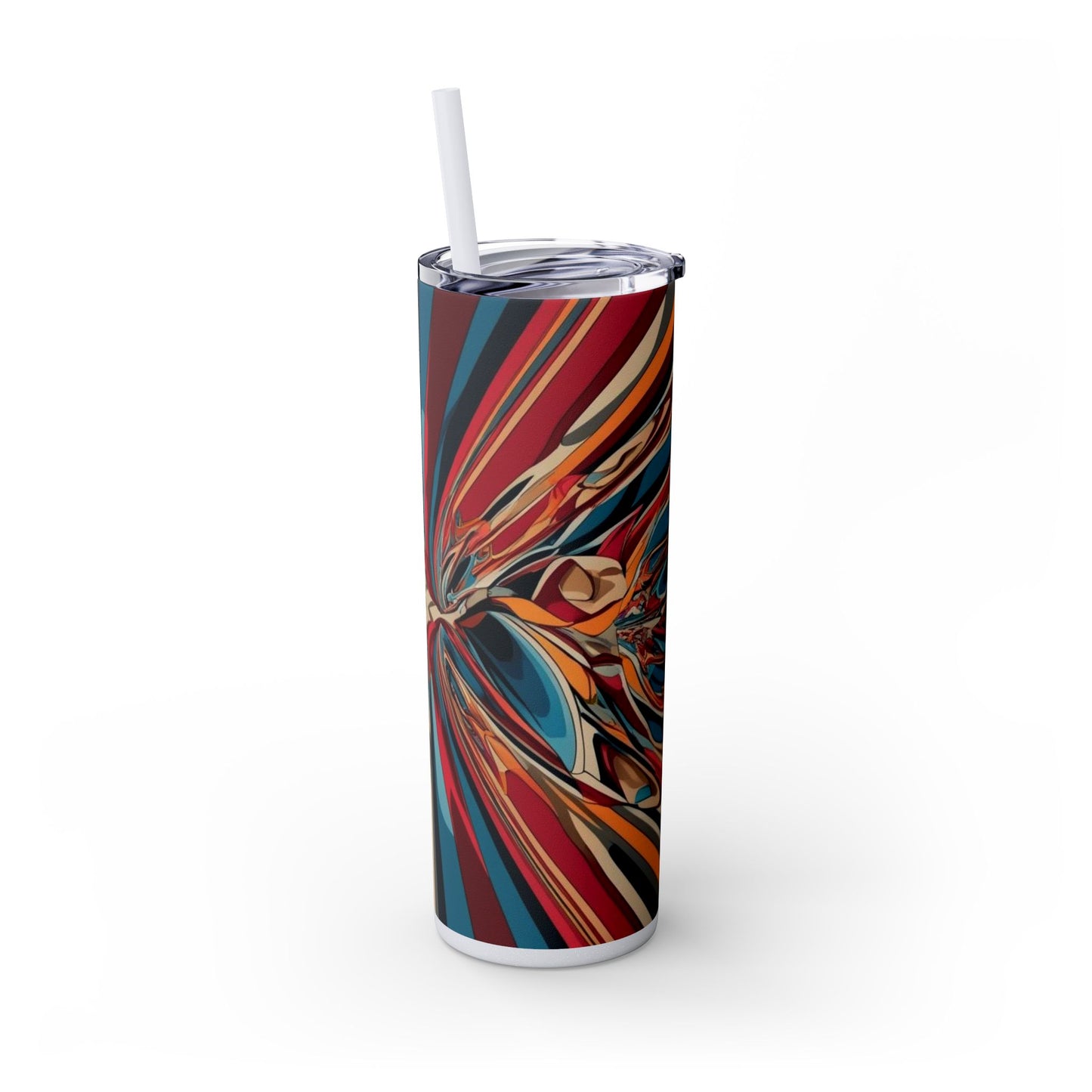 Optical Illusion Skinny Tumbler with Straw, 20oz
