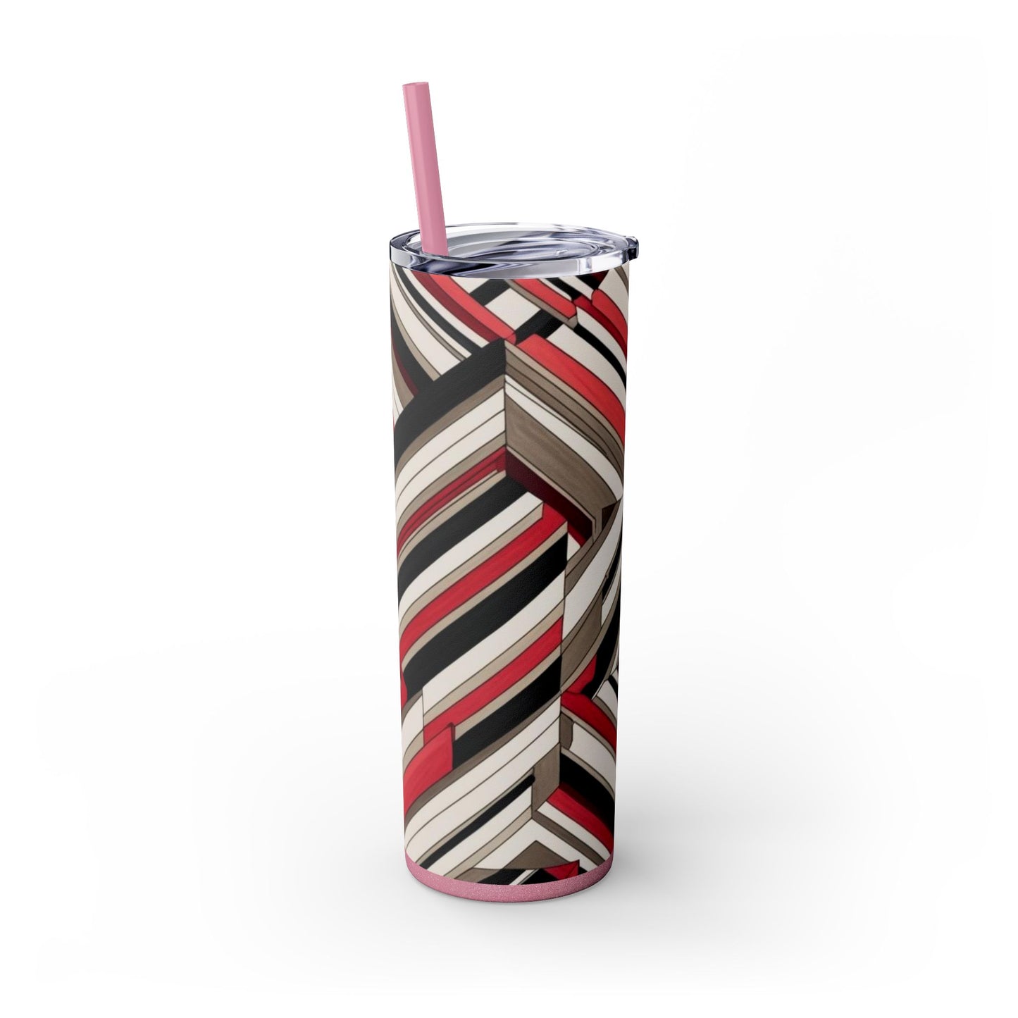 Optical Illusion Skinny Tumbler with Straw, 20oz