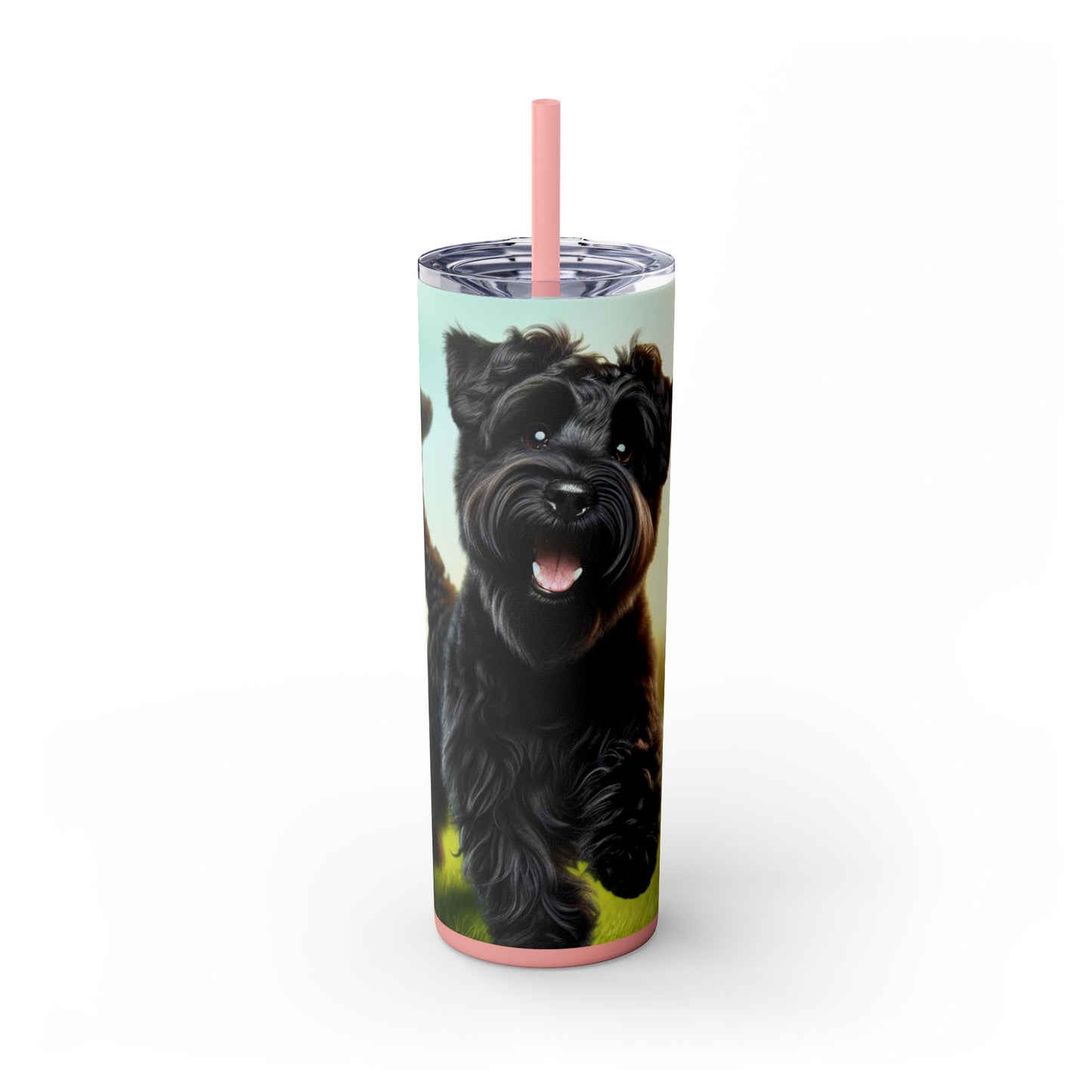 Russian Black Terrier Skinny Tumbler with Straw, 20oz