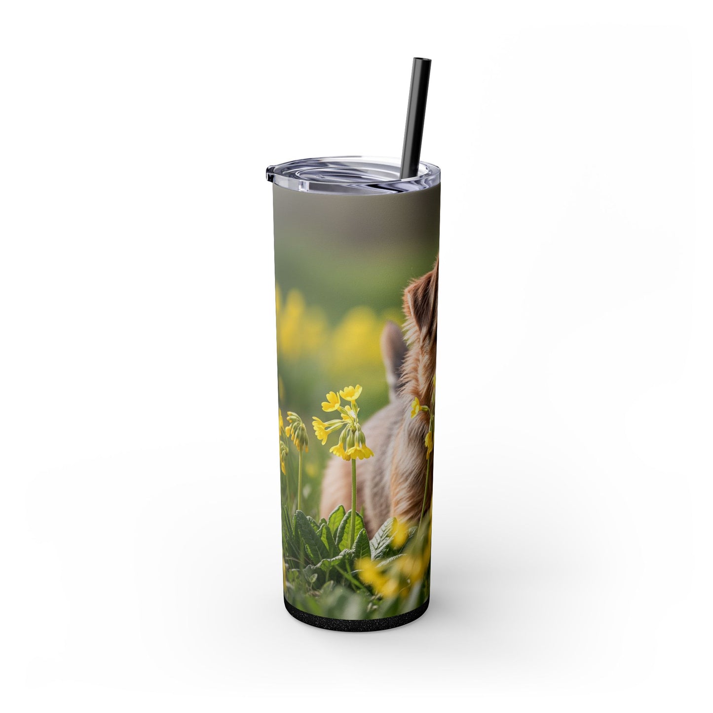 Norfolk Terrier Skinny Tumbler with Straw, 20oz
