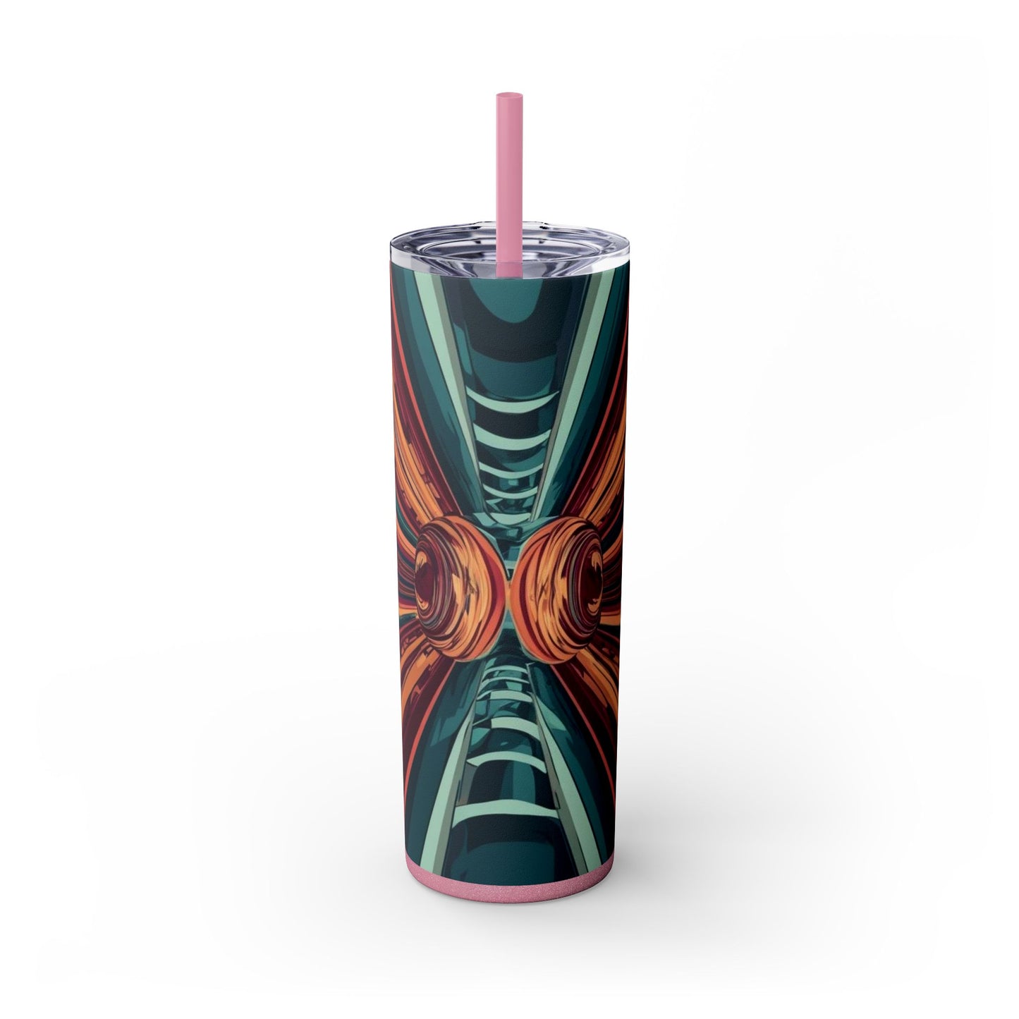 Optical Illusion Skinny Tumbler with Straw, 20oz