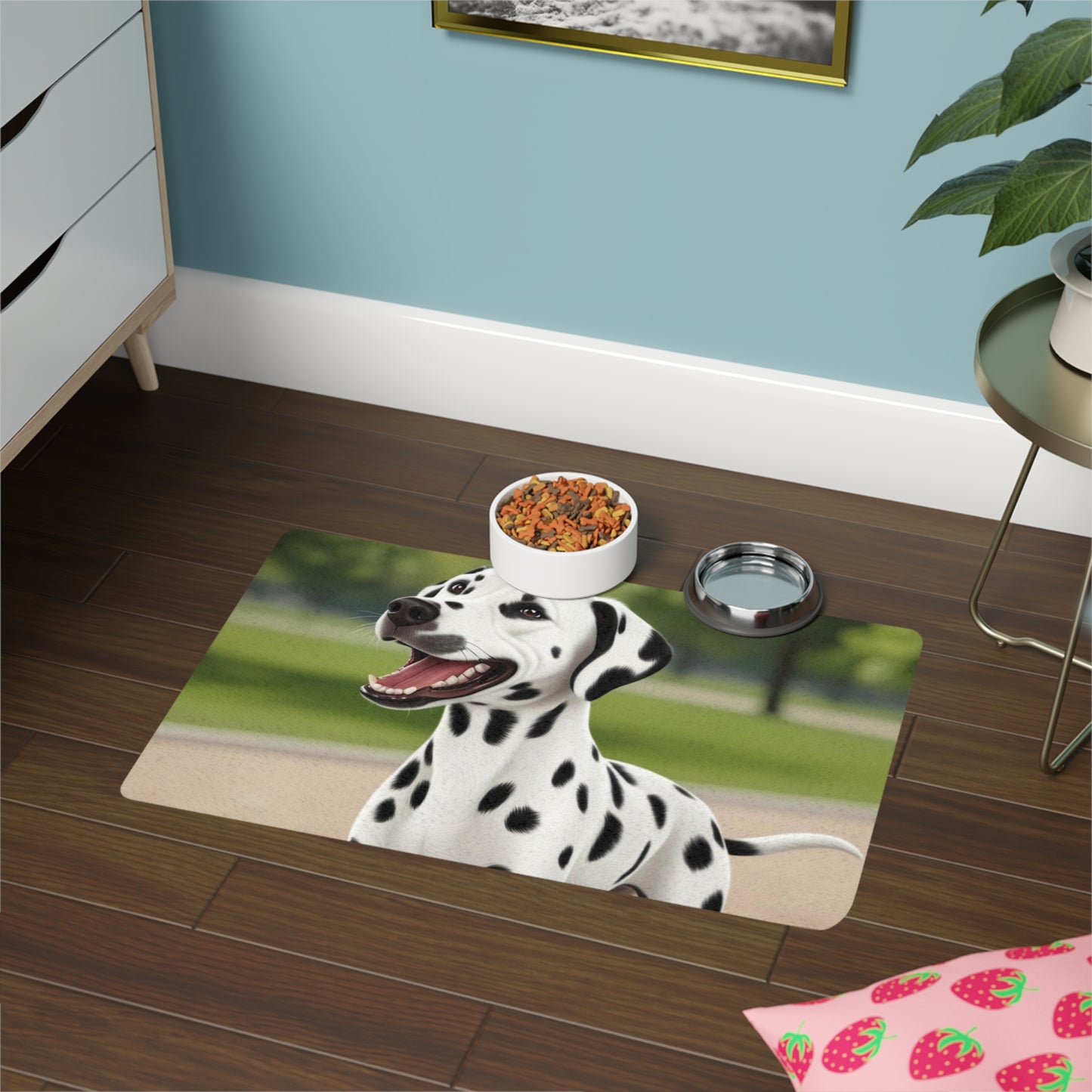 Tapete para comida de mascotas (12x18) - Dálmata