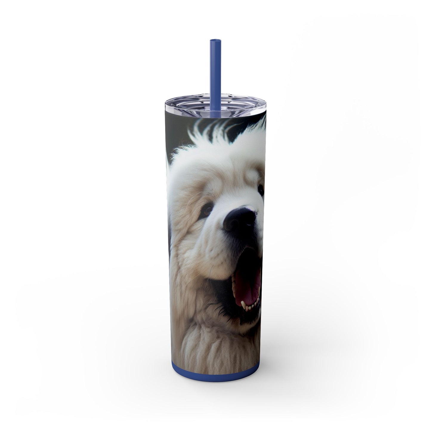 Tatra Shepherd Dog Skinny Tumbler with Straw, 20oz