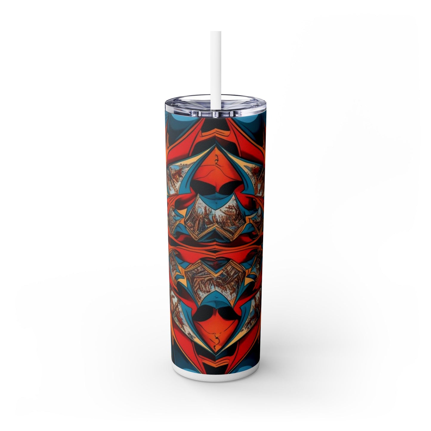 Optical Illusion Skinny Tumbler with Straw, 20oz