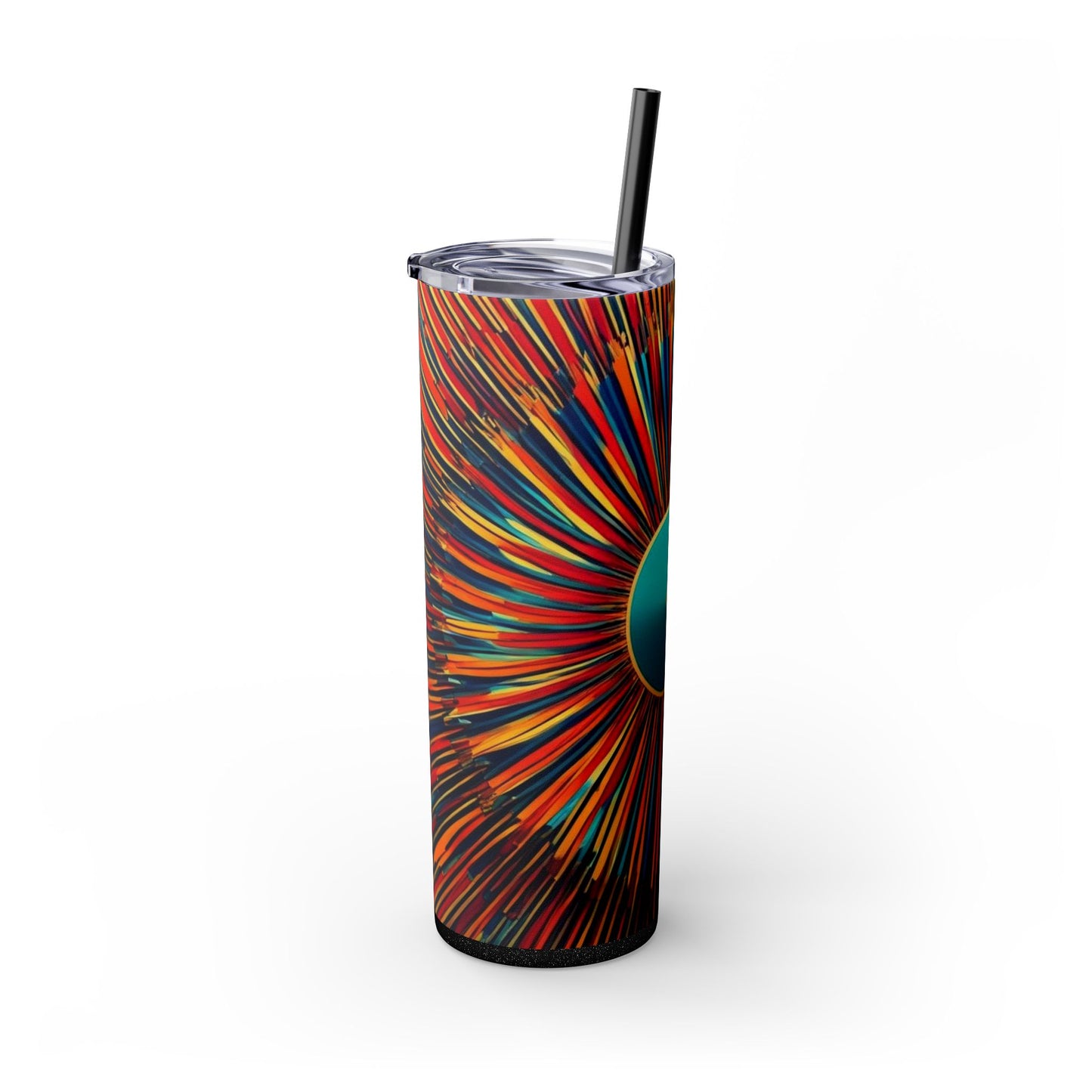 Optical Illusion Skinny Tumbler with Straw, 20oz