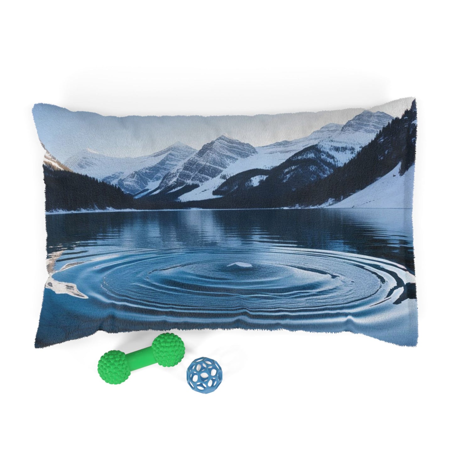 Ripple in a Snowy Mountain Lake Pet Bed