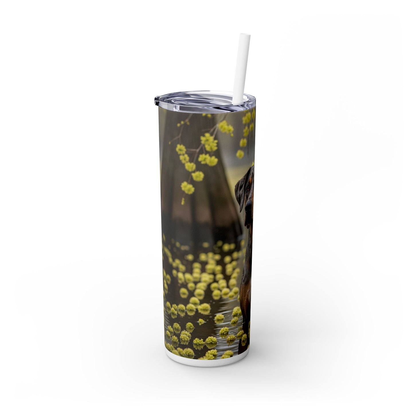 Catahoula Leopard Dog Skinny Tumbler with Straw, 20oz