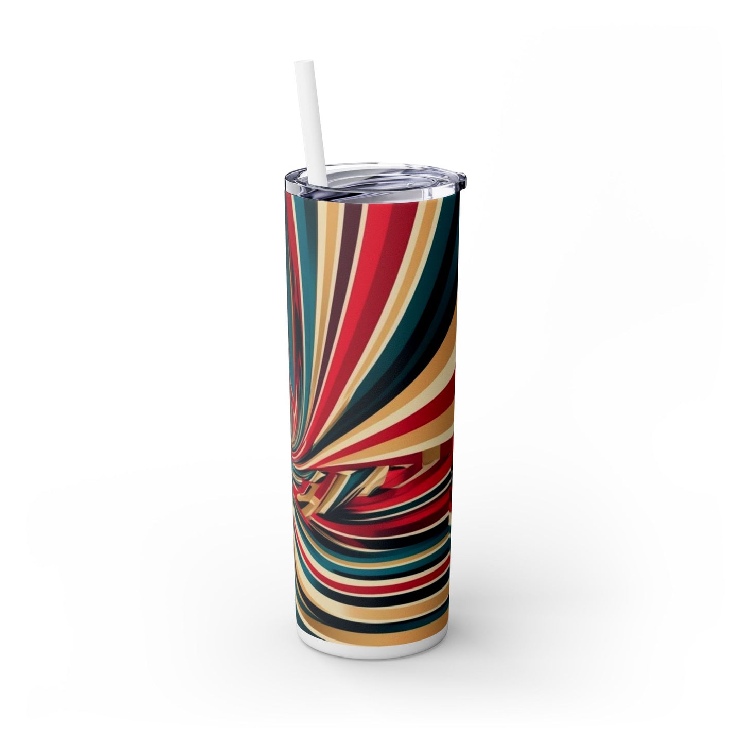 Optical Illusion Skinny Tumbler with Straw, 20oz