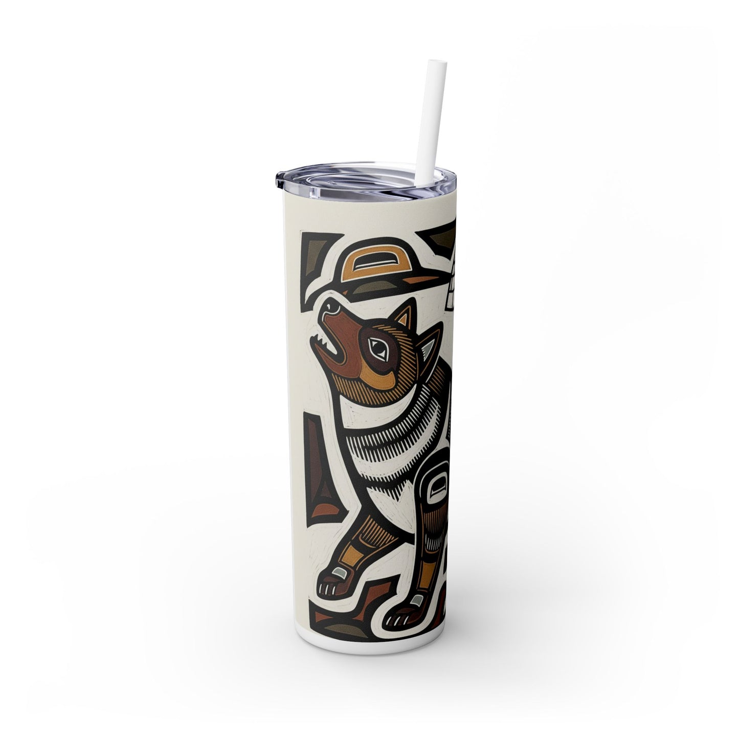 Canadian Eskimo Dog Tumbler with Straw, 20oz