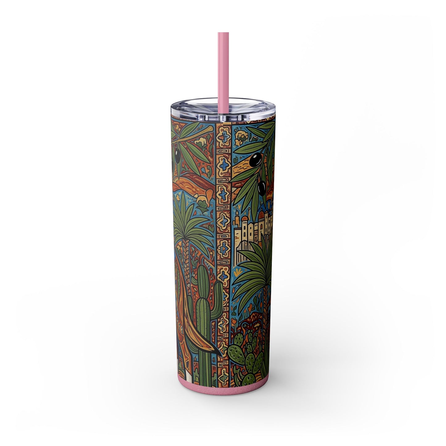 Canaan Dog Skinny Tumbler with Straw, 20oz