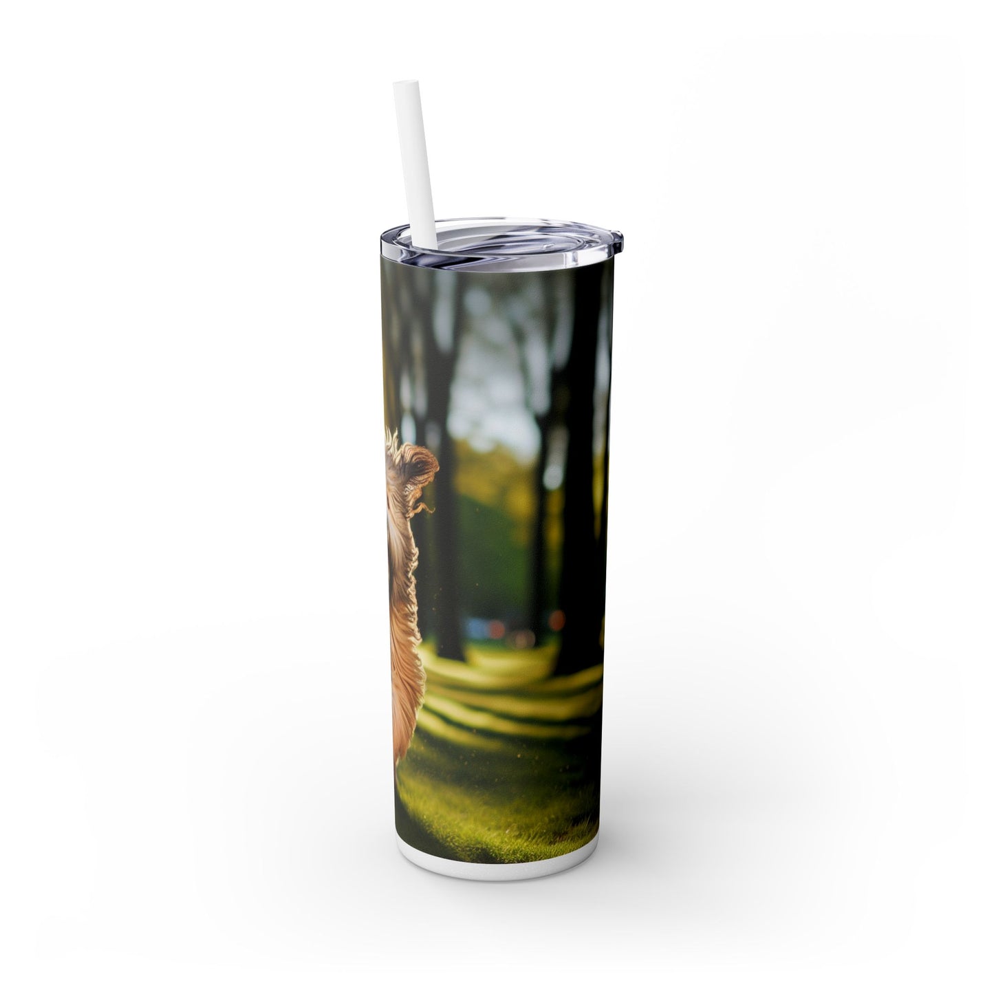 Polish Lowland Sheepdog Skinny Tumbler with Straw, 20oz