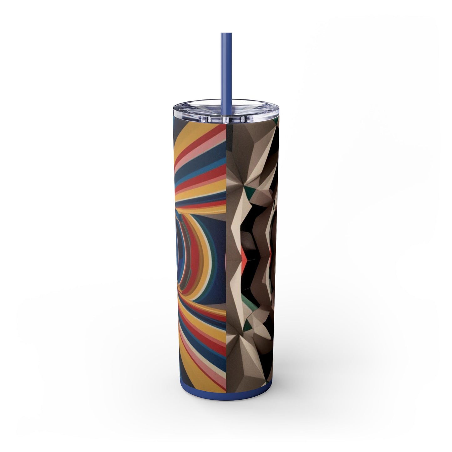 Optical Illusion Skinny Tumbler with Straw, 20oz