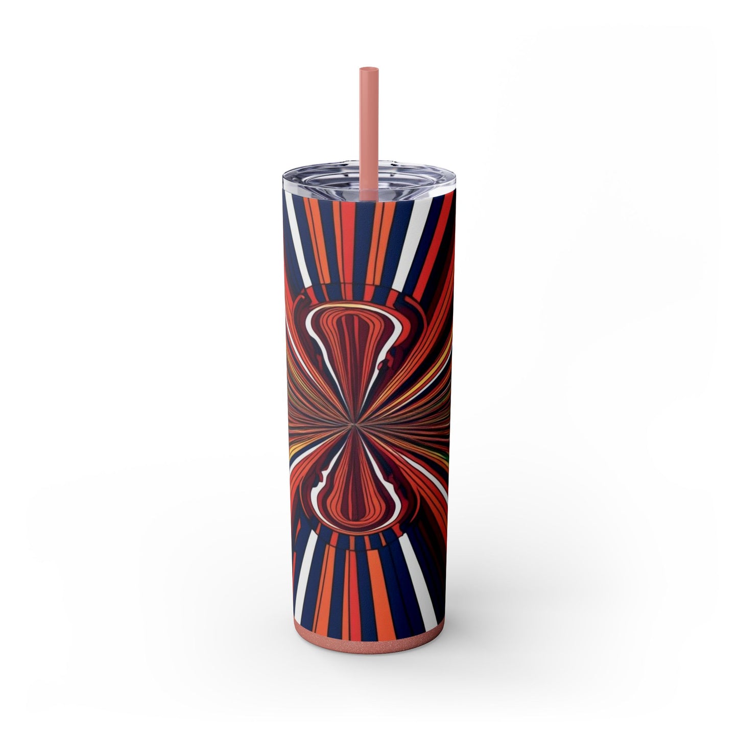 Optical Illusion Skinny Tumbler with Straw, 20oz