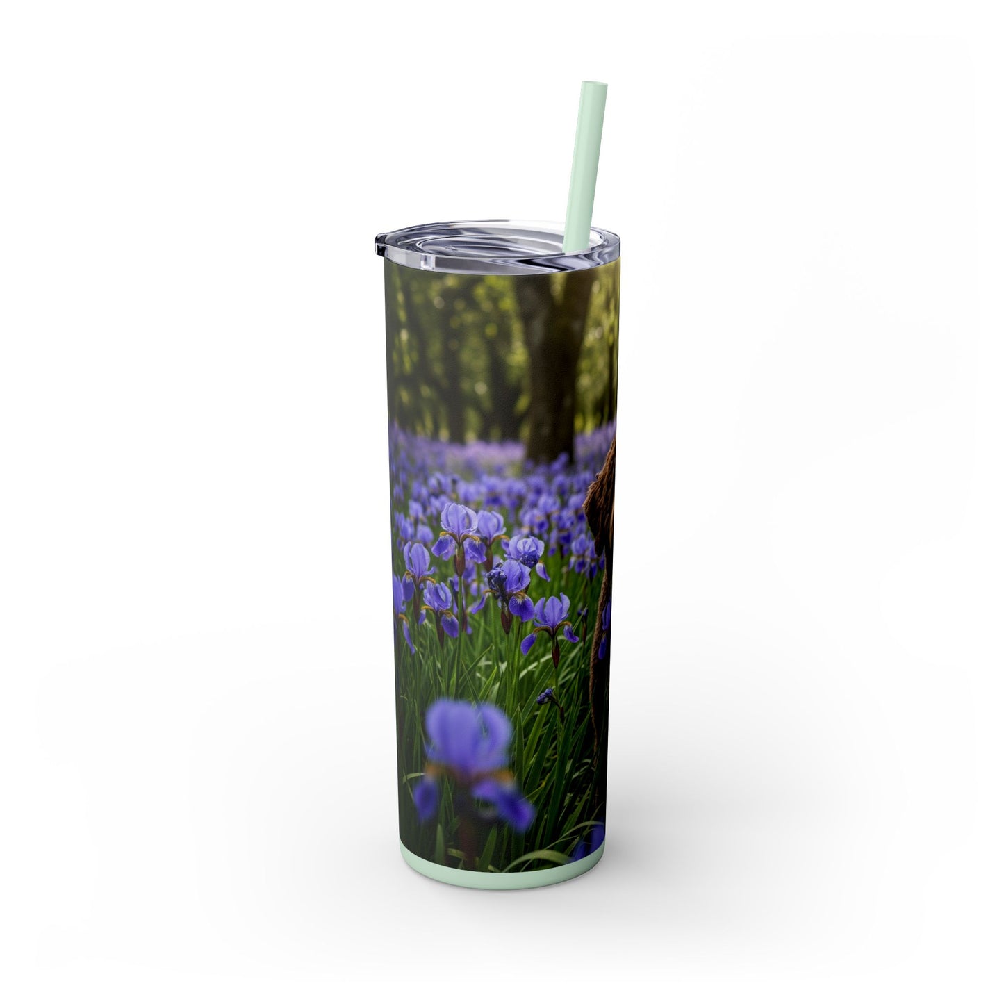 Portuguese Water Dog Skinny Tumbler with Straw, 20oz