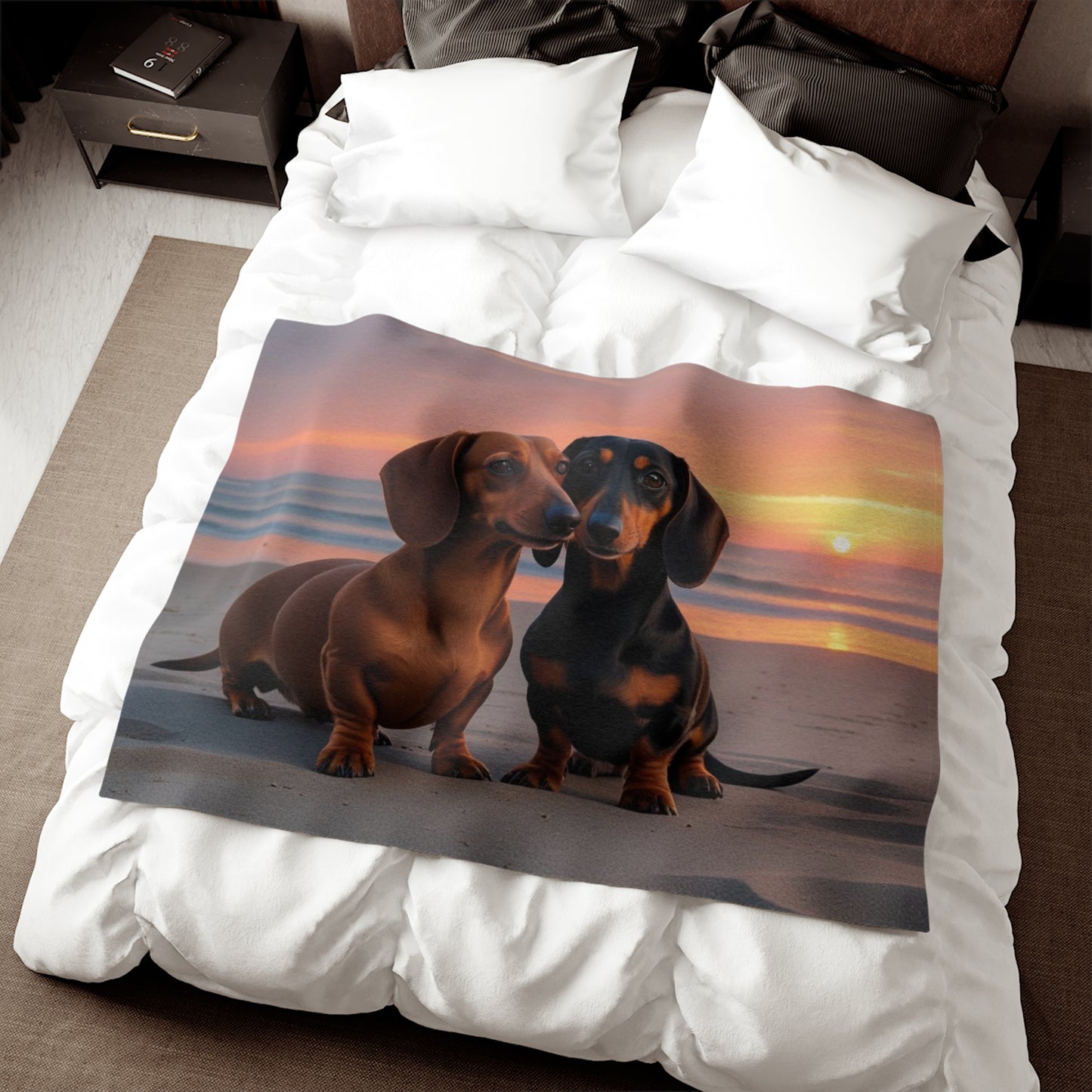 Manta sudadera con estampado de Dachshund Love