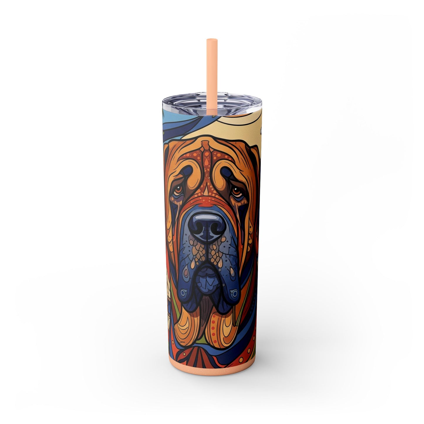 Spanish Mastiff Skinny Tumbler with Straw, 20oz