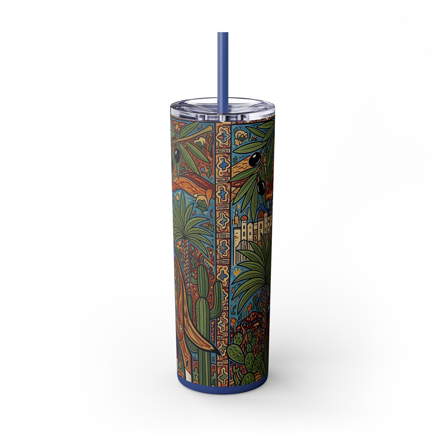 Canaan Dog Skinny Tumbler with Straw, 20oz