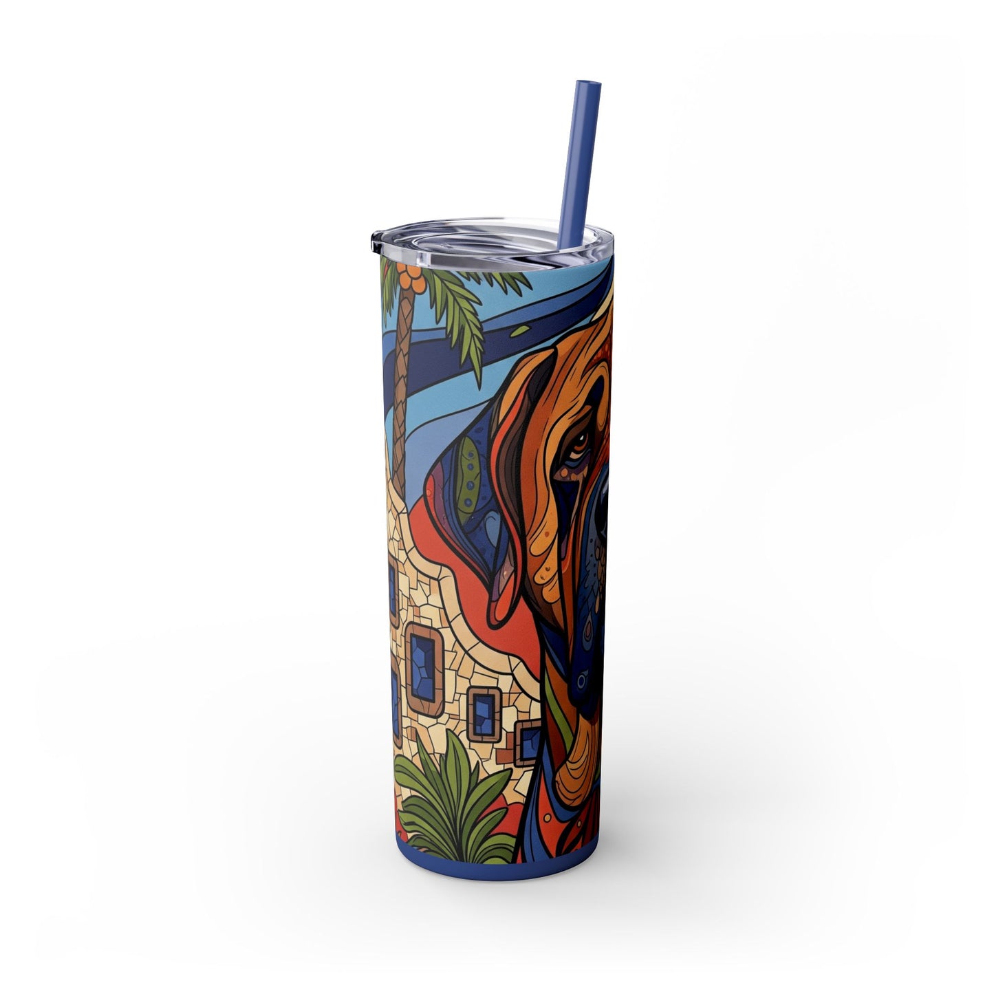 Spanish Mastiff Skinny Tumbler with Straw, 20oz
