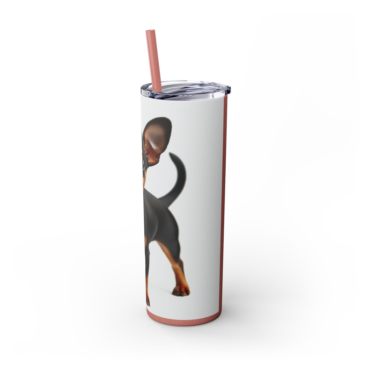 Miniature Pinscher Skinny Tumbler with Straw, 20oz