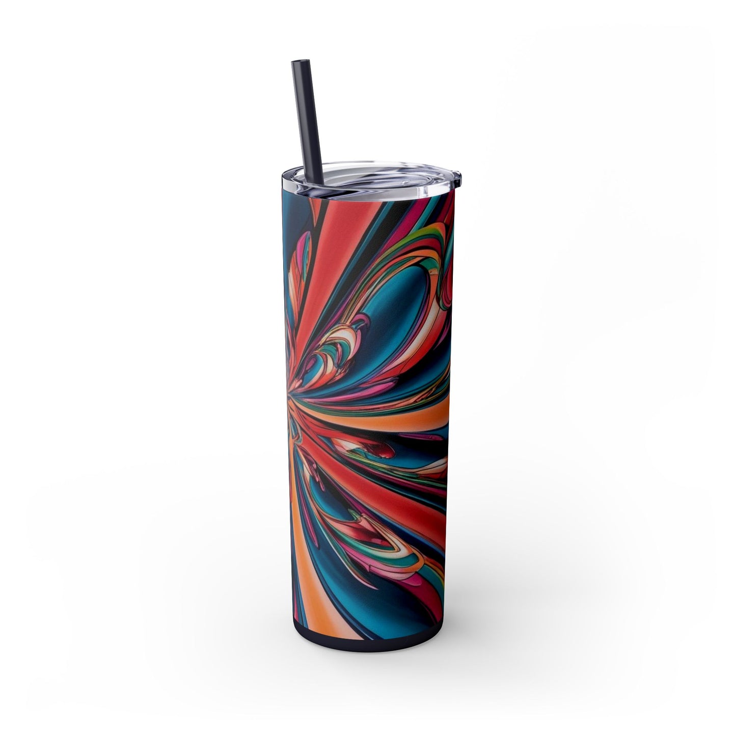 Optical Illusion Skinny Tumbler with Straw, 20oz