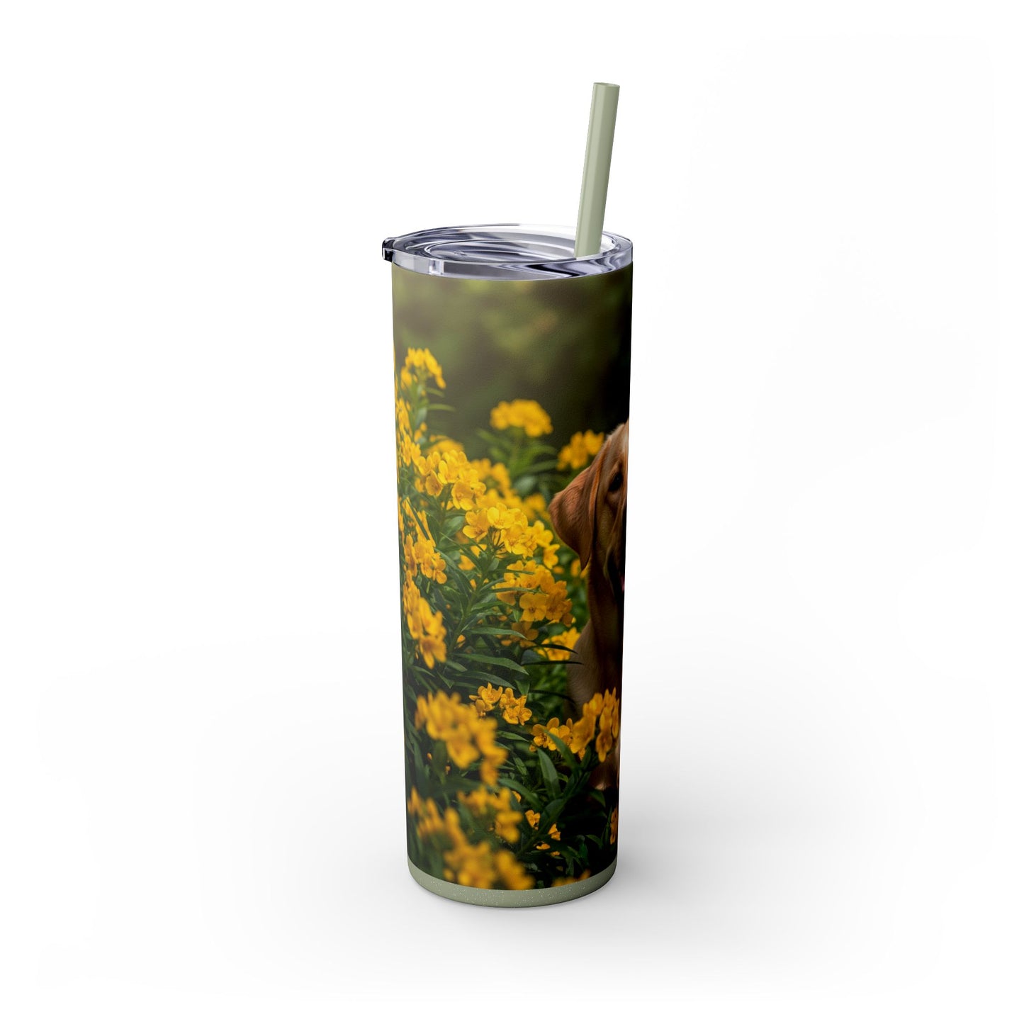 Labrador Retriever Skinny Tumbler with Straw, 20oz