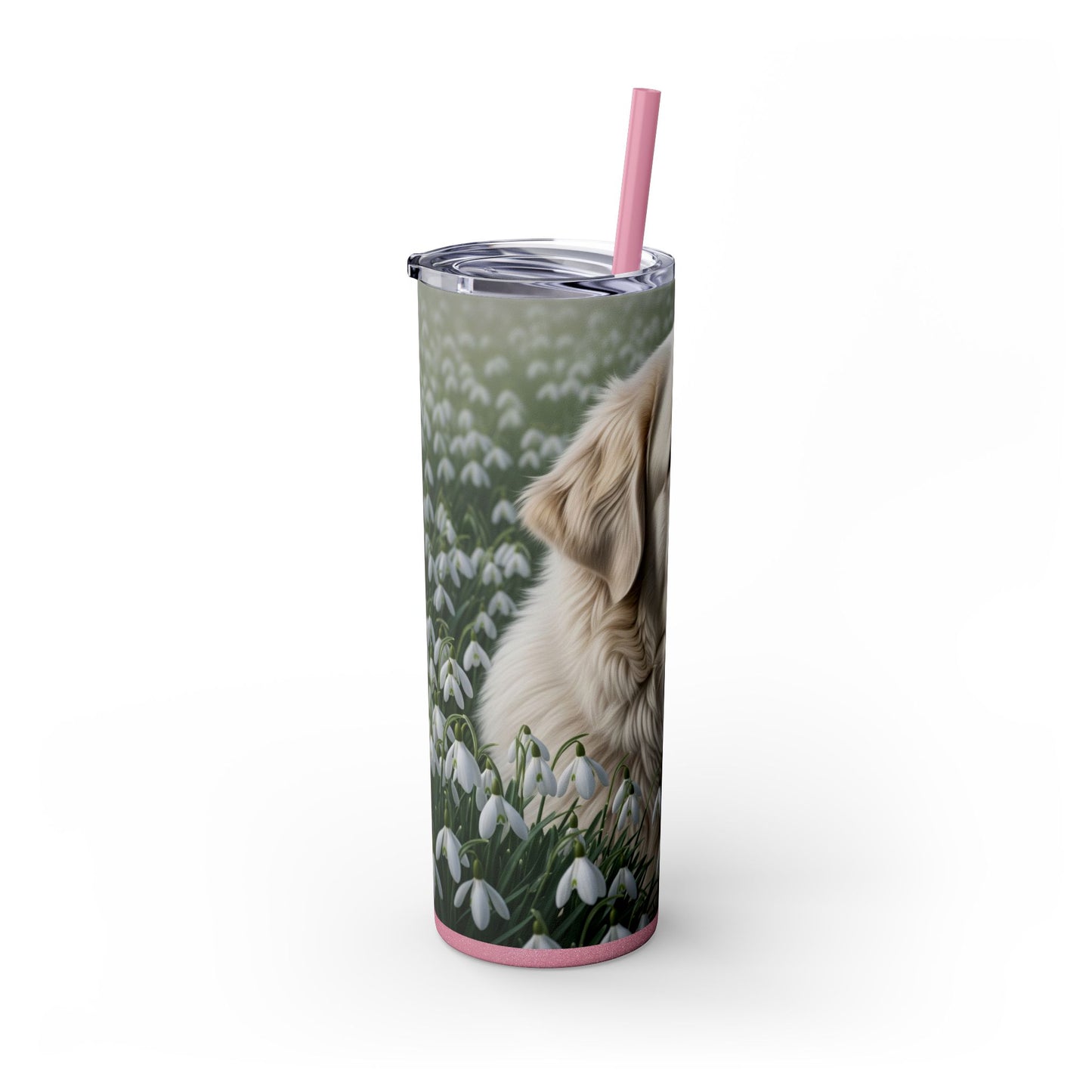 Pyrenean Mastiff Skinny Tumbler with Straw, 20oz