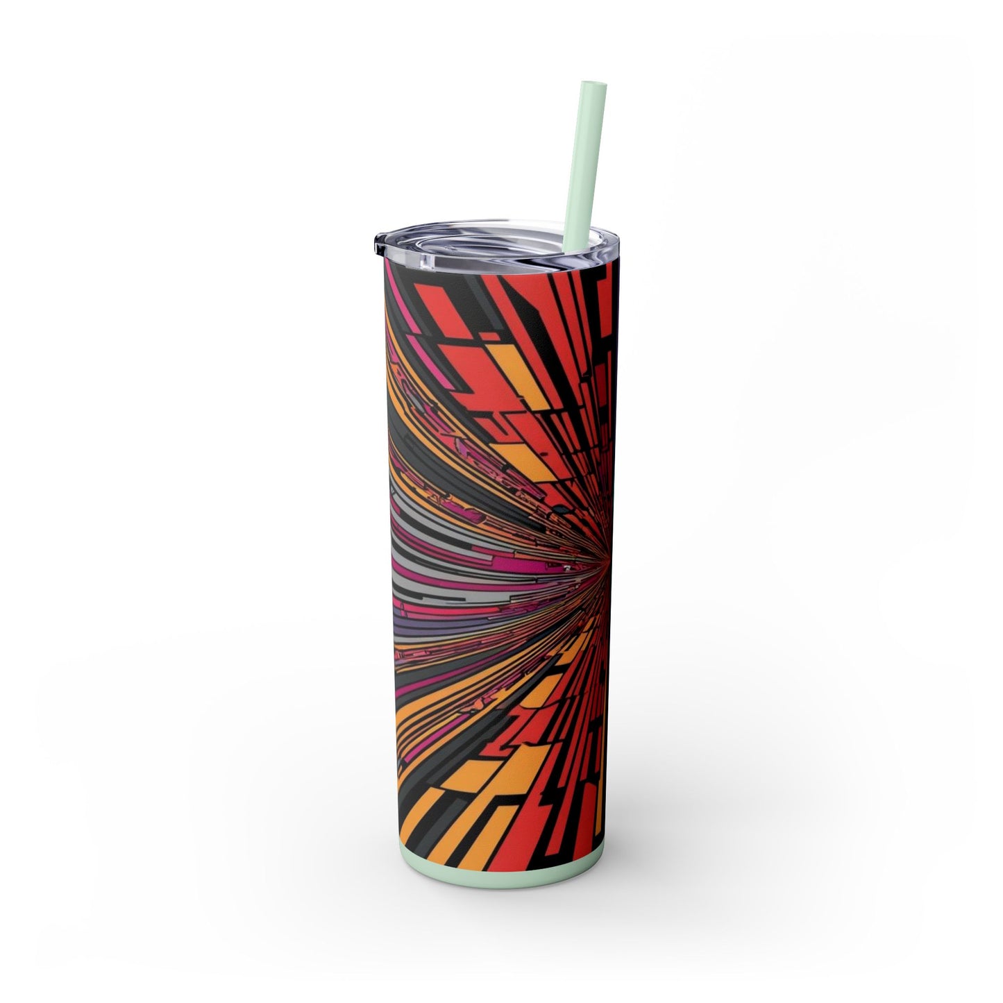 Optical Illusion Skinny Tumbler with Straw, 20oz