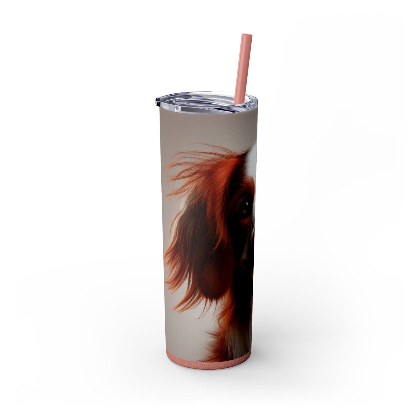 Irish Red and White Setter Tumbler with Straw, 20oz