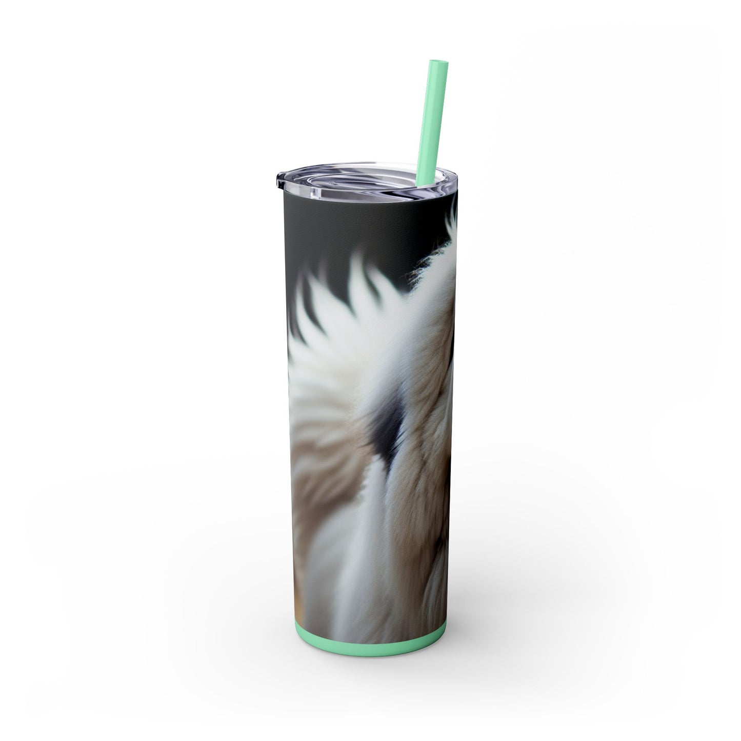 Tatra Shepherd Dog Skinny Tumbler with Straw, 20oz