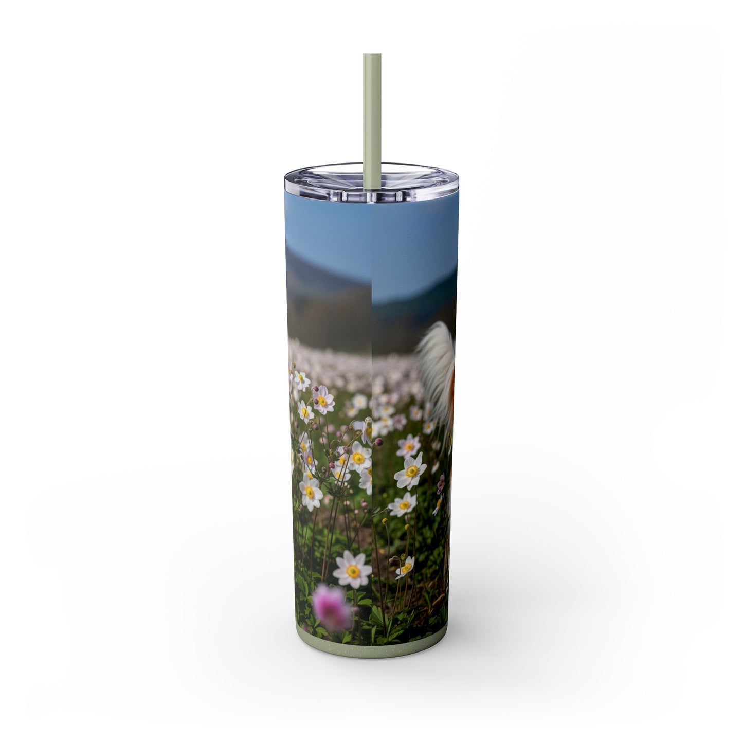 Nederlandse Kooikerhondje Skinny Tumbler with Straw, 20oz