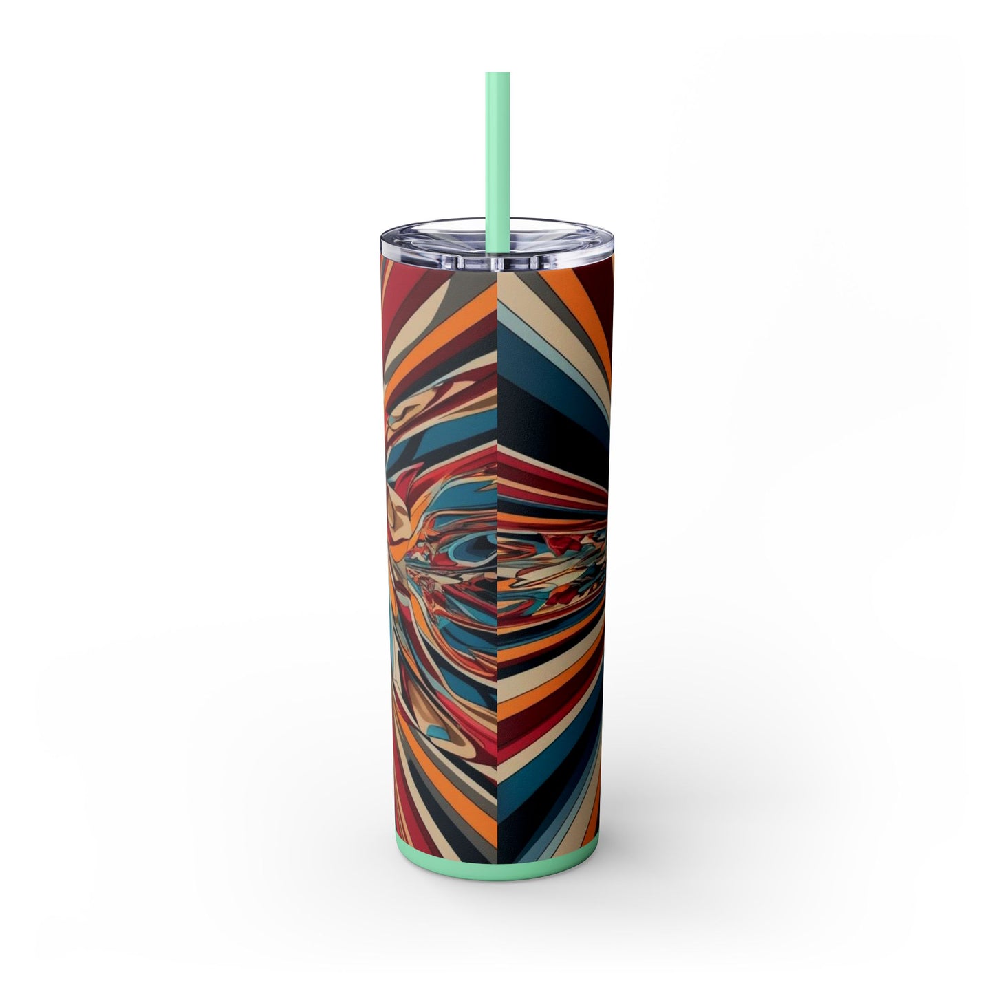 Optical Illusion Skinny Tumbler with Straw, 20oz