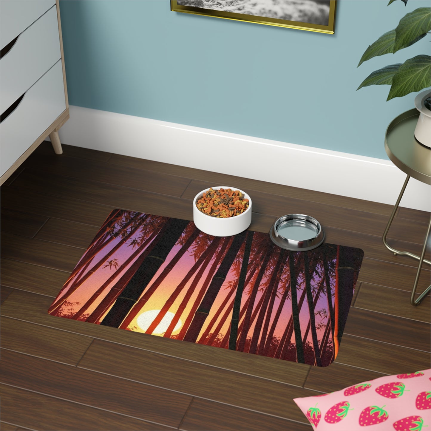 Pet Food Mat (12x18) - Bamboo Forest Sunrise
