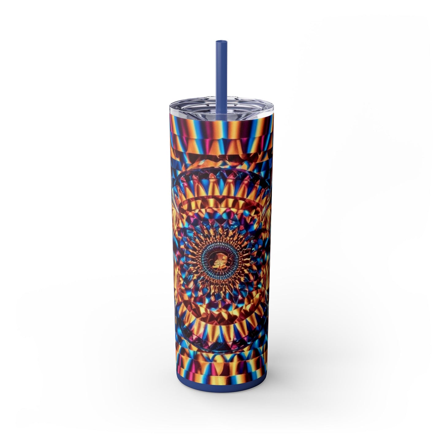 Optical Illusion Skinny Tumbler with Straw, 20oz
