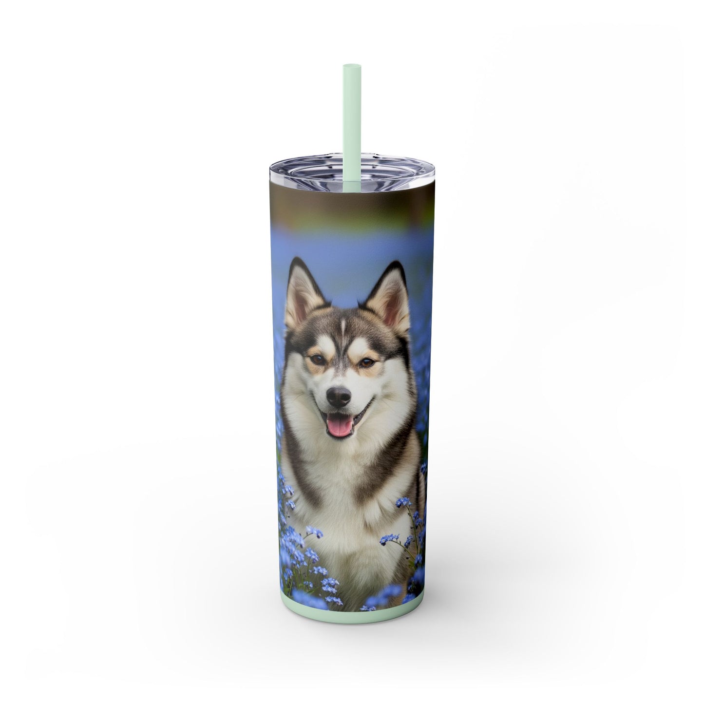 Alaskan Klee Kai Skinny Tumbler with Straw, 20oz
