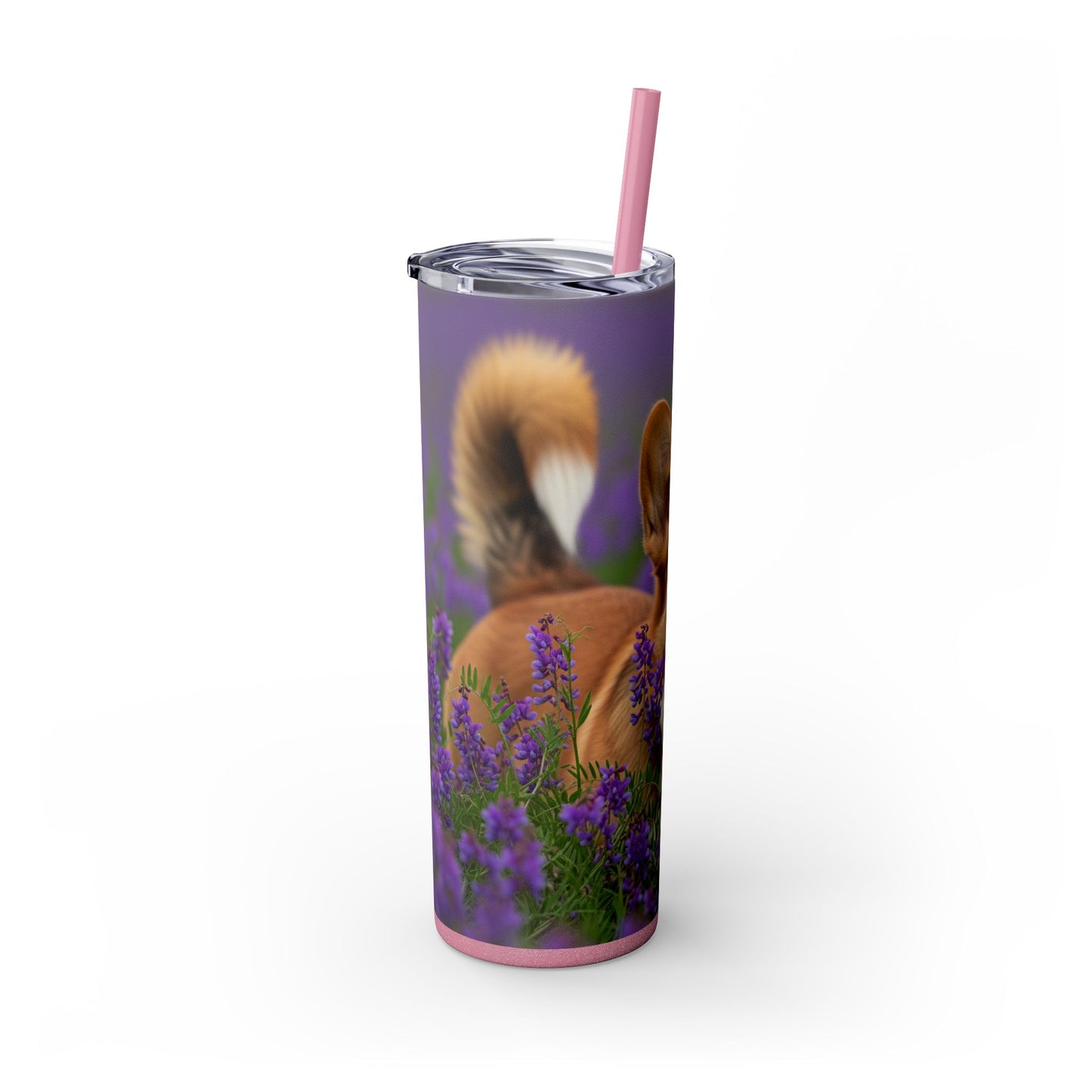 Cardigan Welsh Corgi Skinny Tumbler with Straw, 20oz