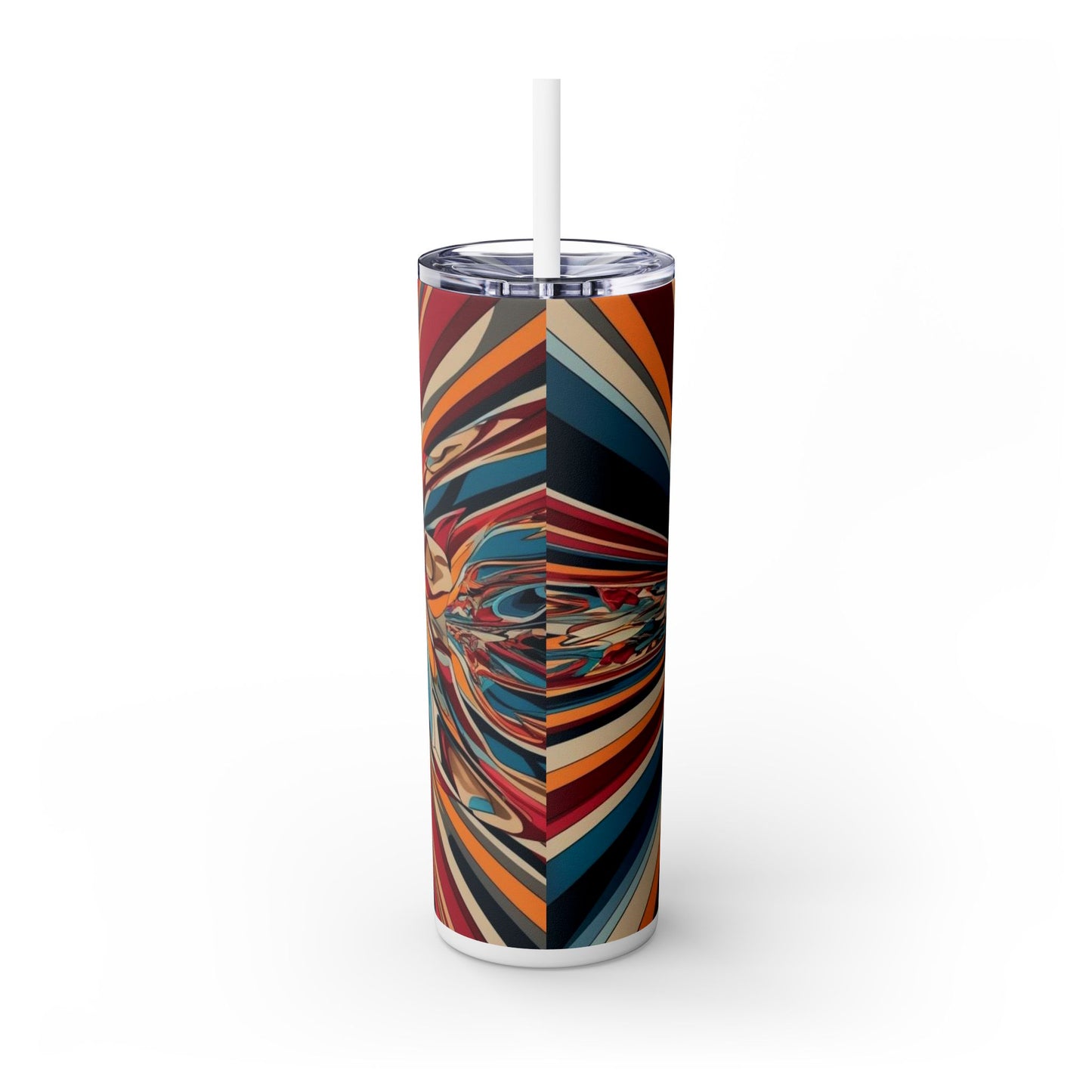 Optical Illusion Skinny Tumbler with Straw, 20oz