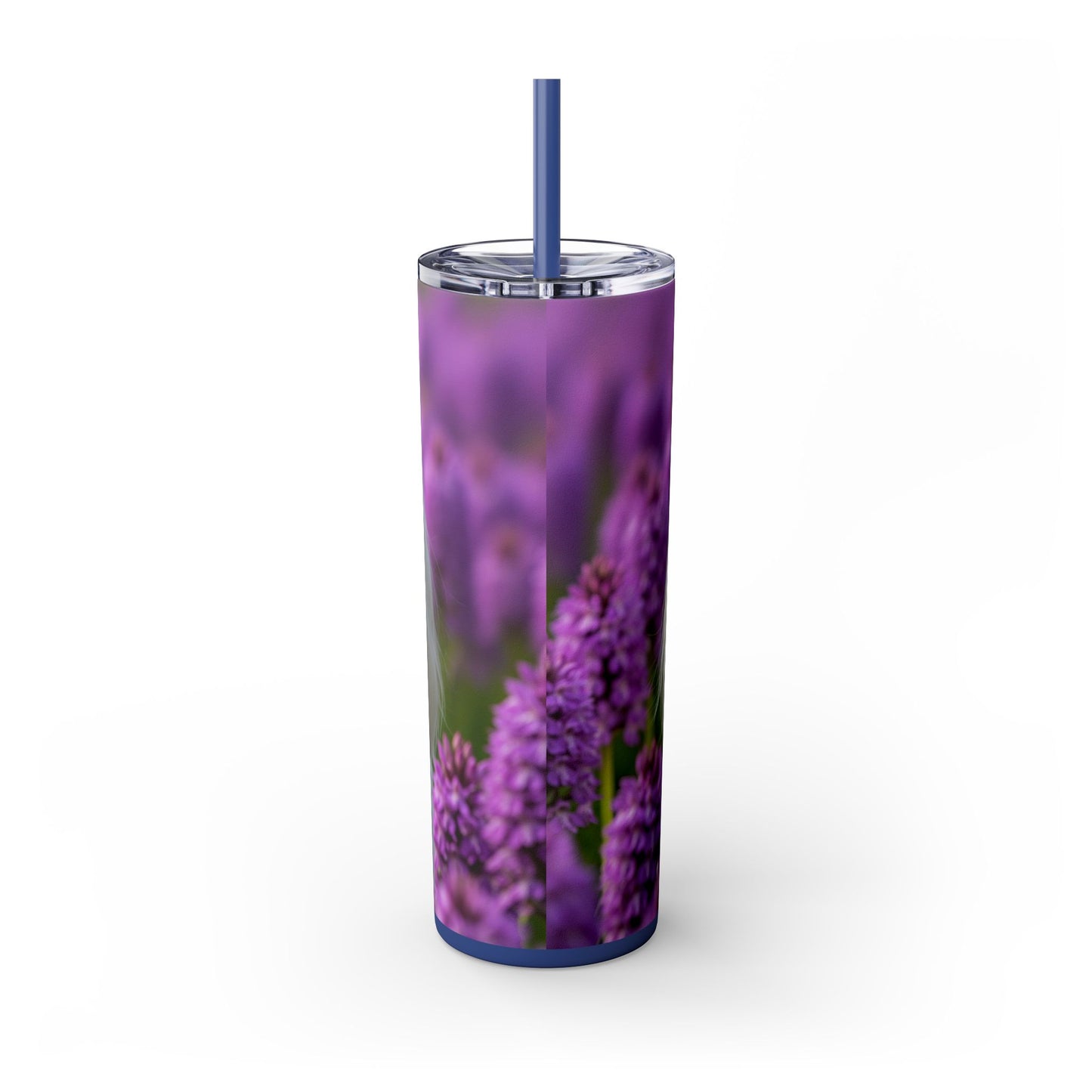 Maltese Skinny Tumbler with Straw, 20oz
