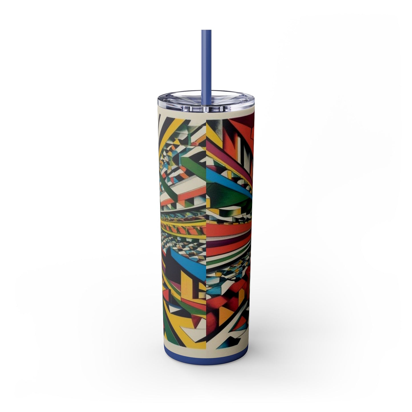 Optical Illusion Skinny Tumbler with Straw, 20oz